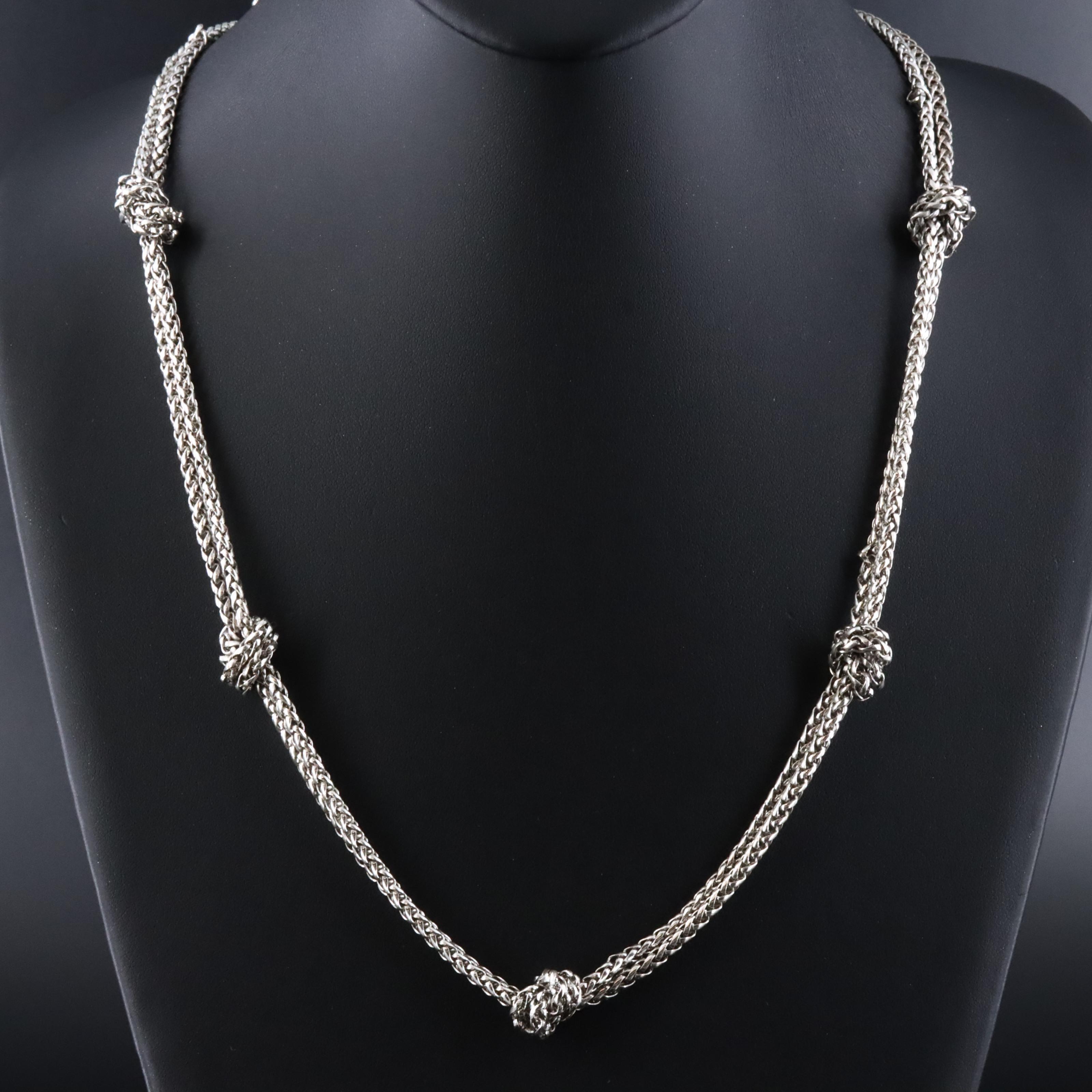 Lauren by Ralph Lauren Wheat Chain Knotted Station Necklace