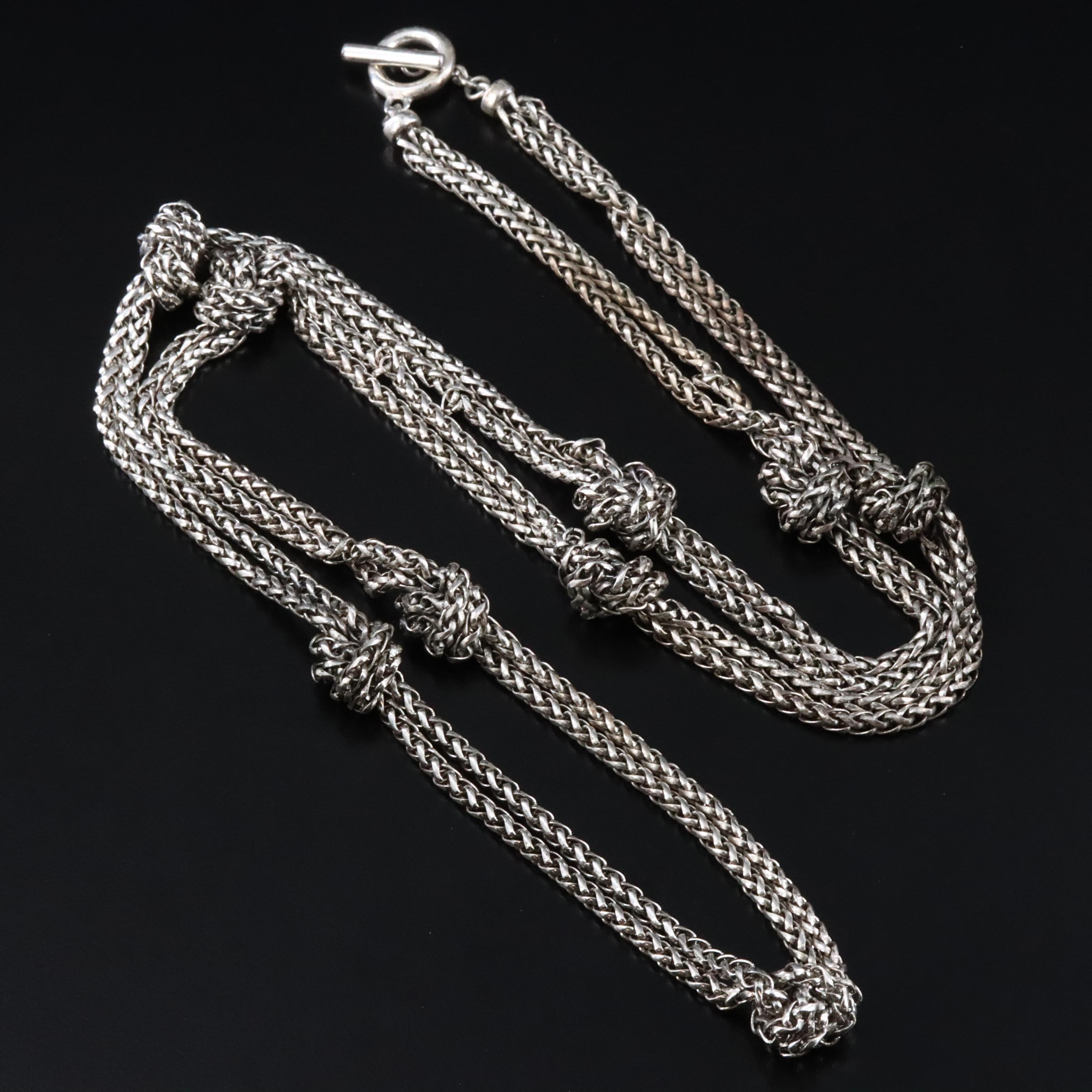 Lauren by Ralph Lauren Wheat Chain Knotted Station Necklace