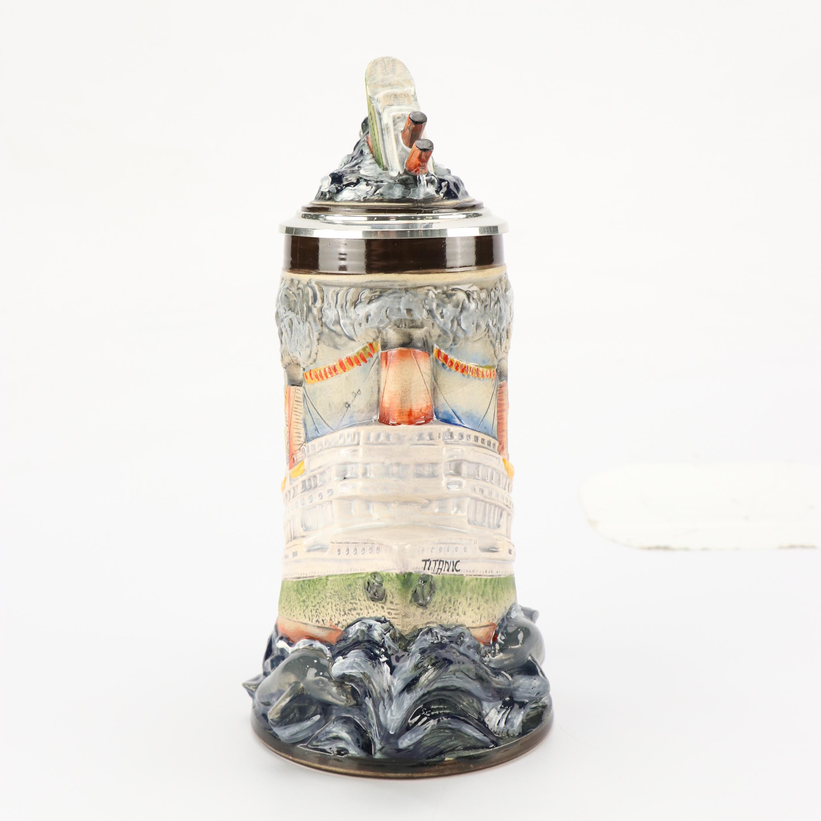 Ransbach-Baumbach German Beer Stein With Pewter Lid