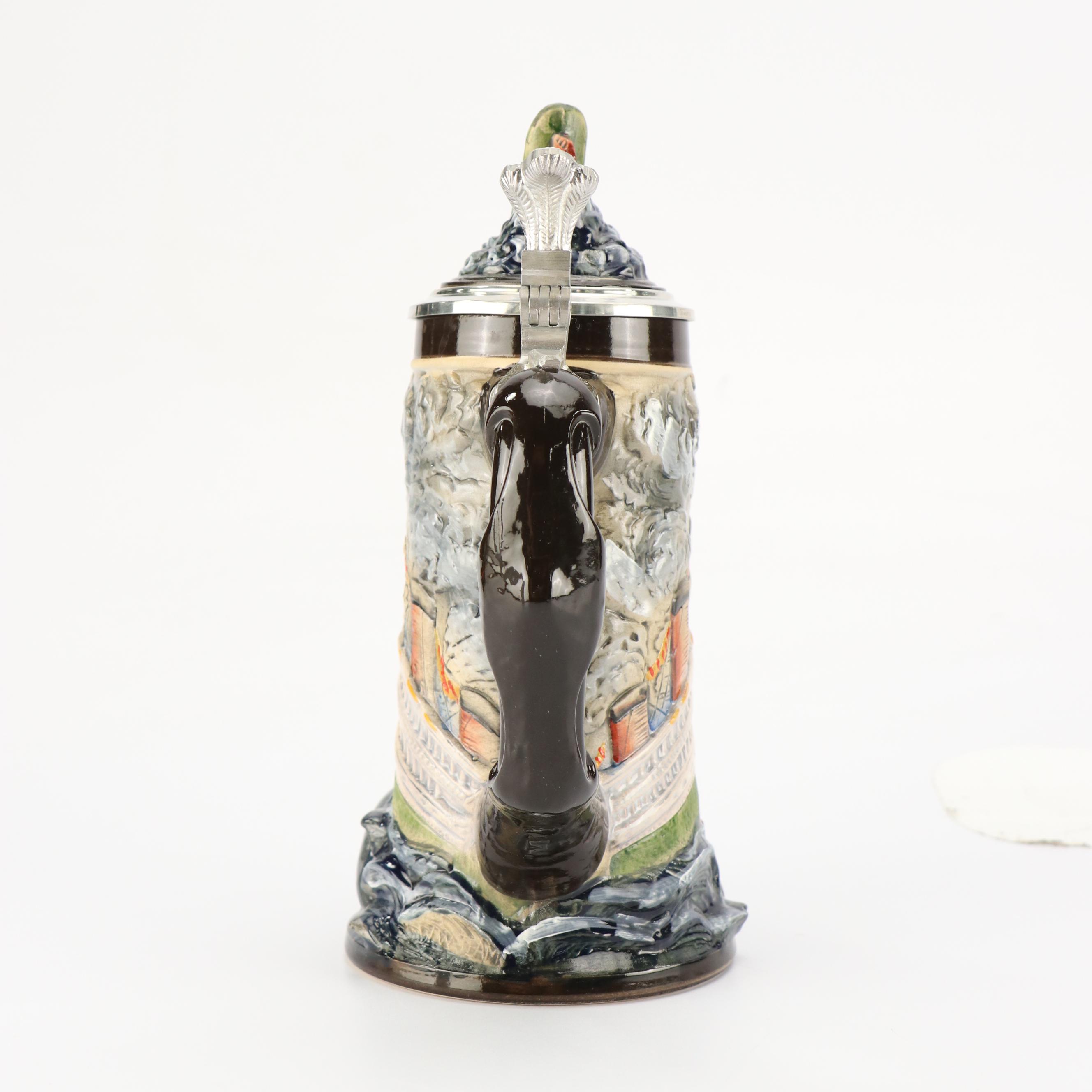 Ransbach-Baumbach German Beer Stein With Pewter Lid