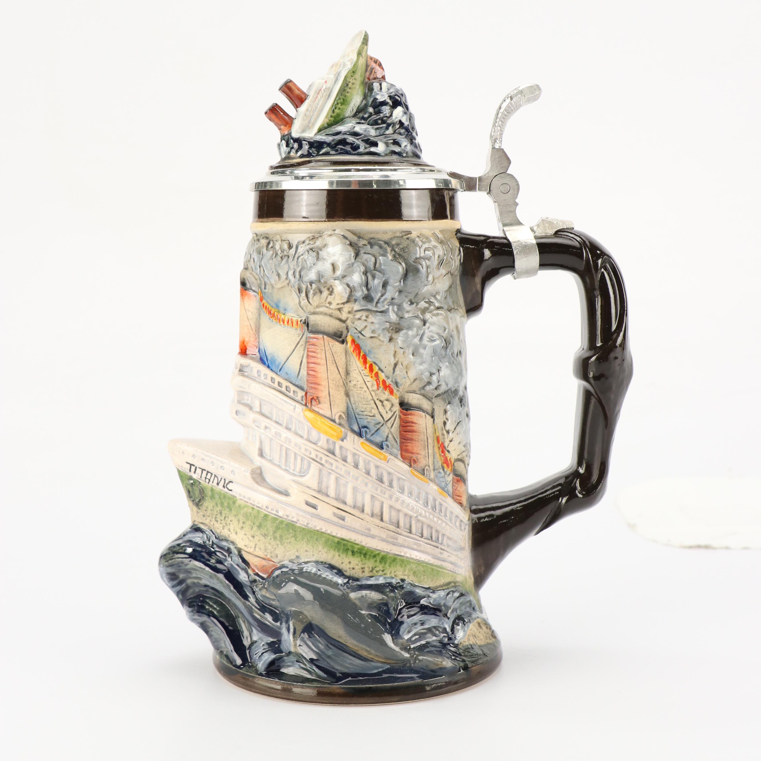 Ransbach-Baumbach German Beer Stein With Pewter Lid