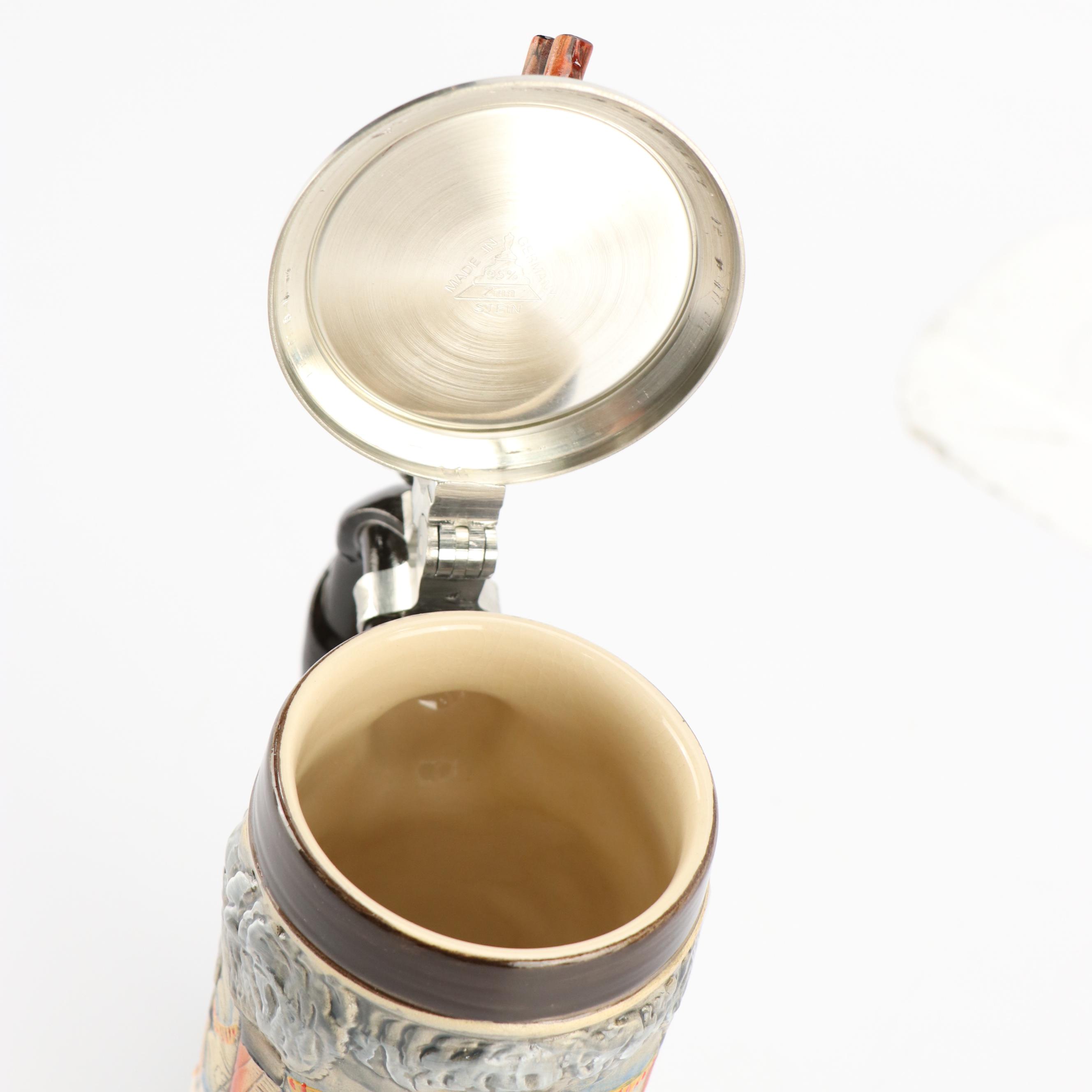 Ransbach-Baumbach German Beer Stein With Pewter Lid