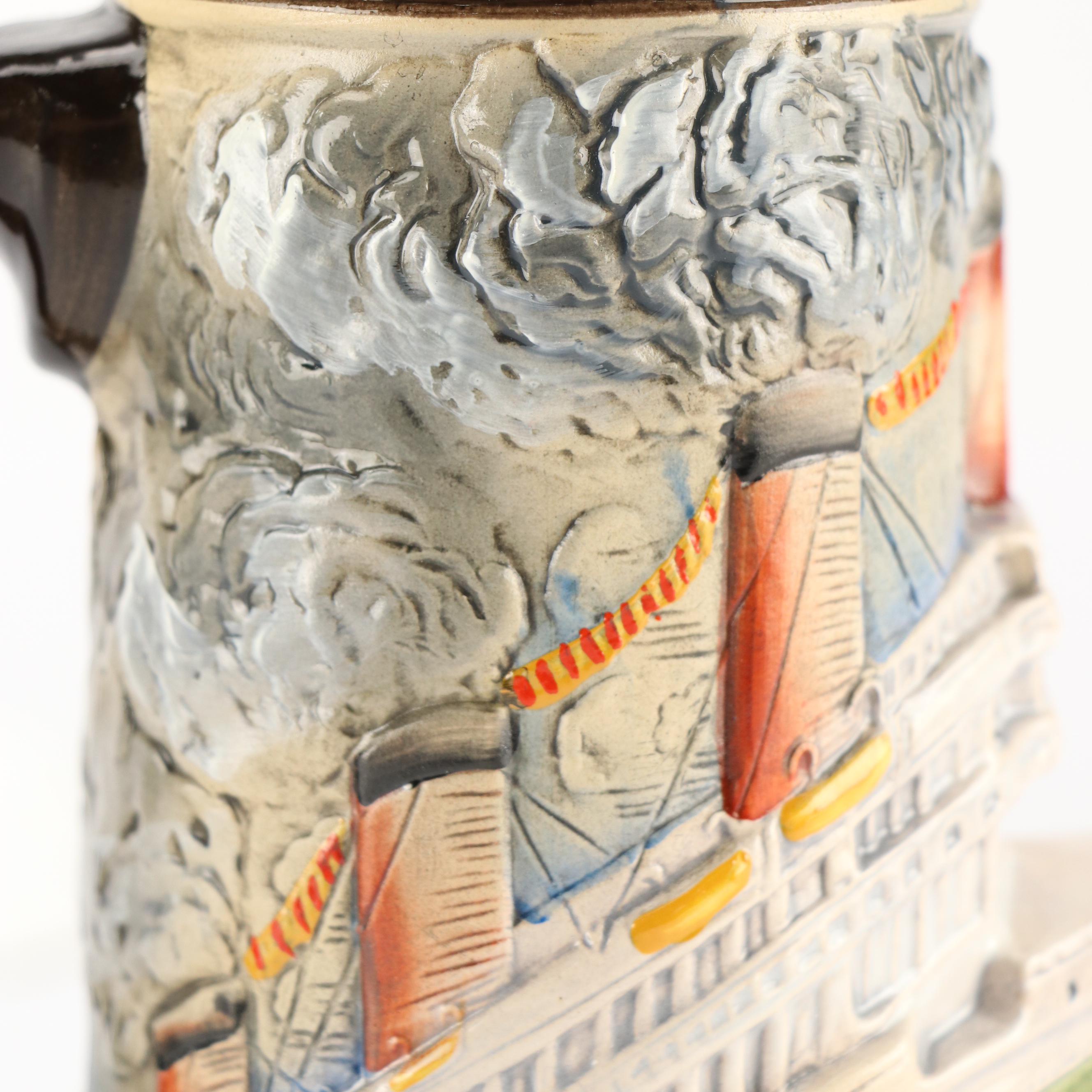 Ransbach-Baumbach German Beer Stein With Pewter Lid