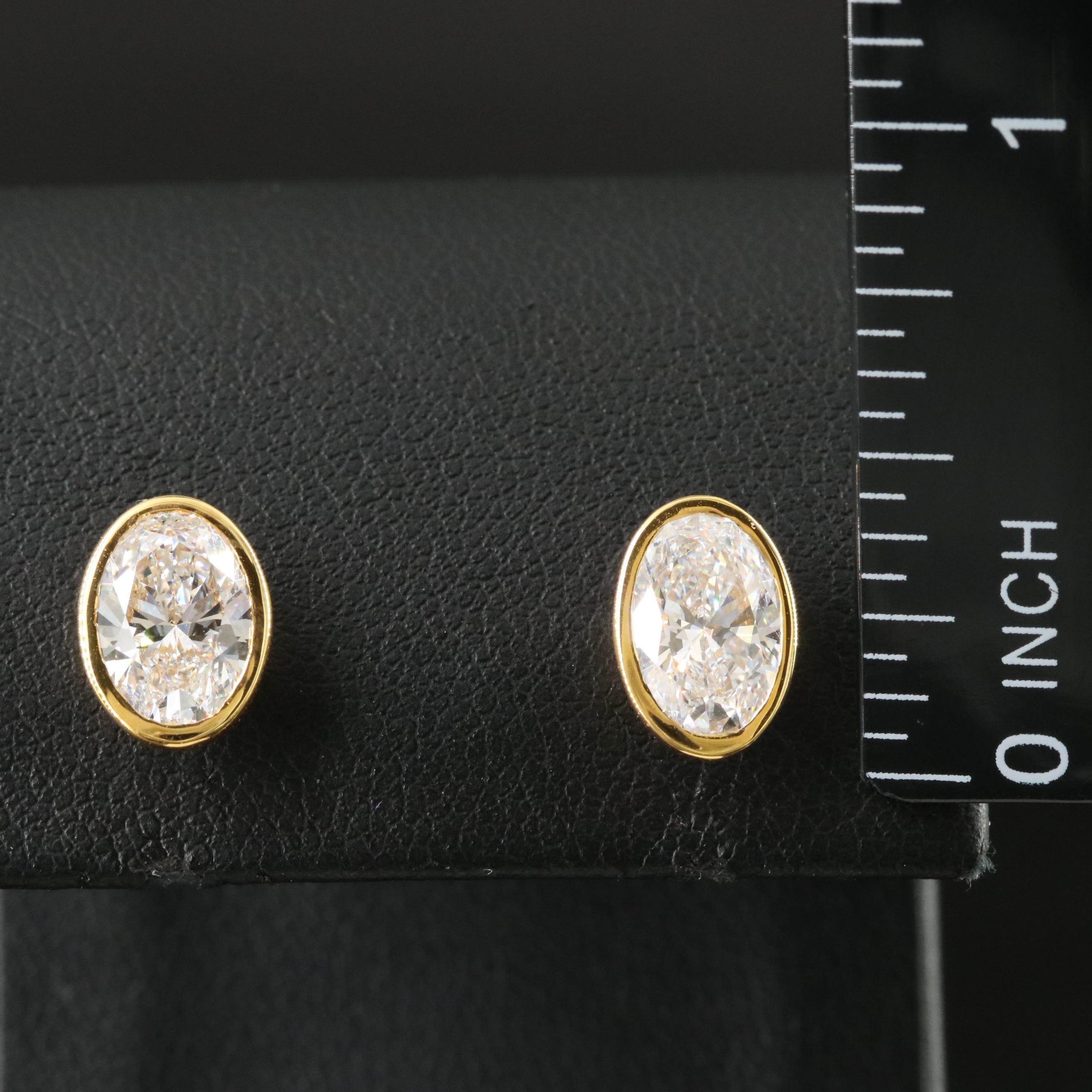 14K 2.70 CTW Lab Grown Diamond Stud Earrings with IGI Reports