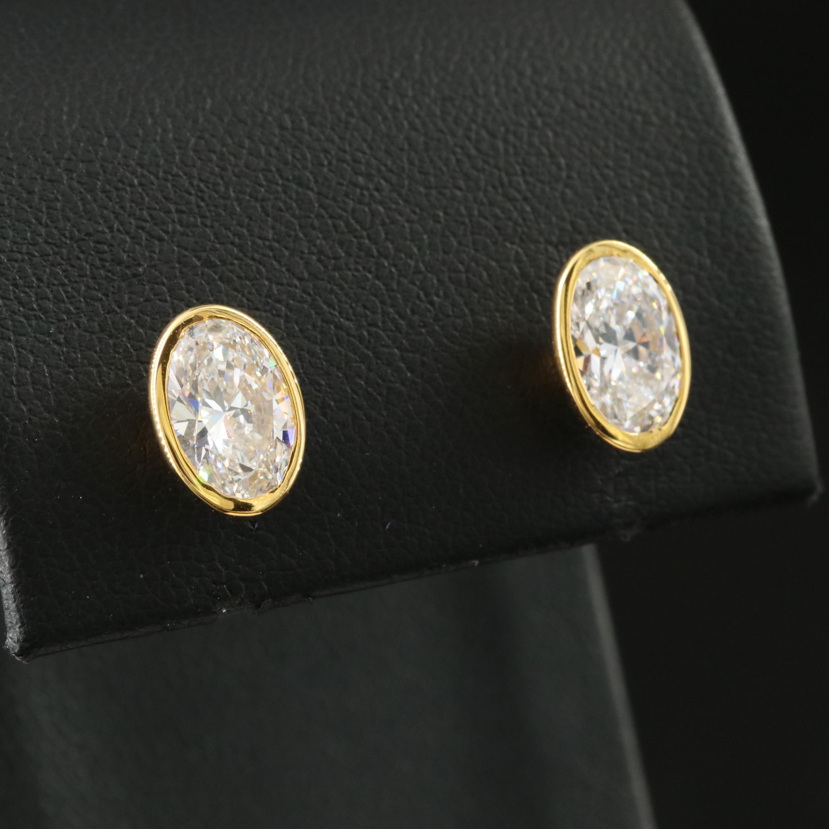 14K 2.70 CTW Lab Grown Diamond Stud Earrings with IGI Reports