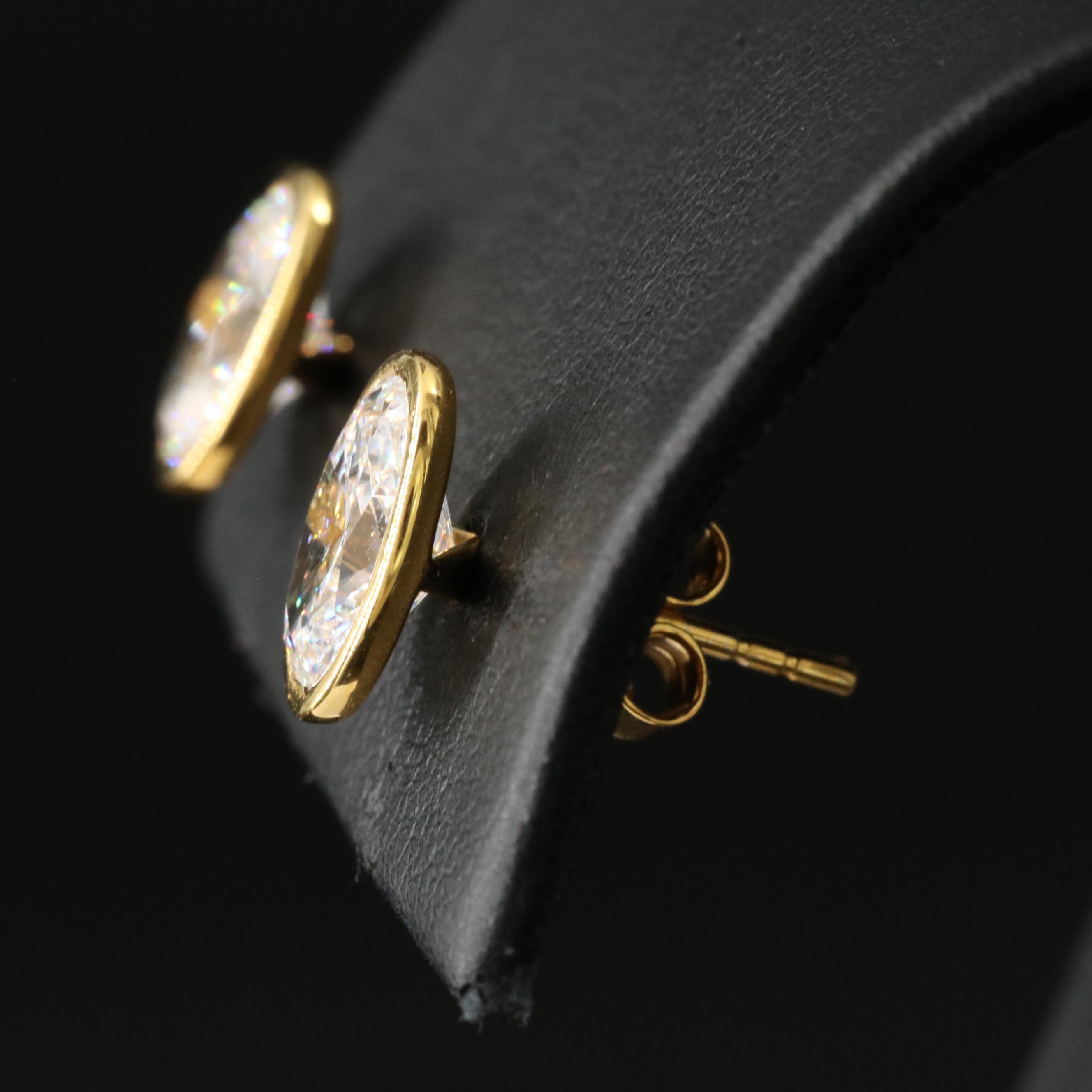 14K 2.70 CTW Lab Grown Diamond Stud Earrings with IGI Reports