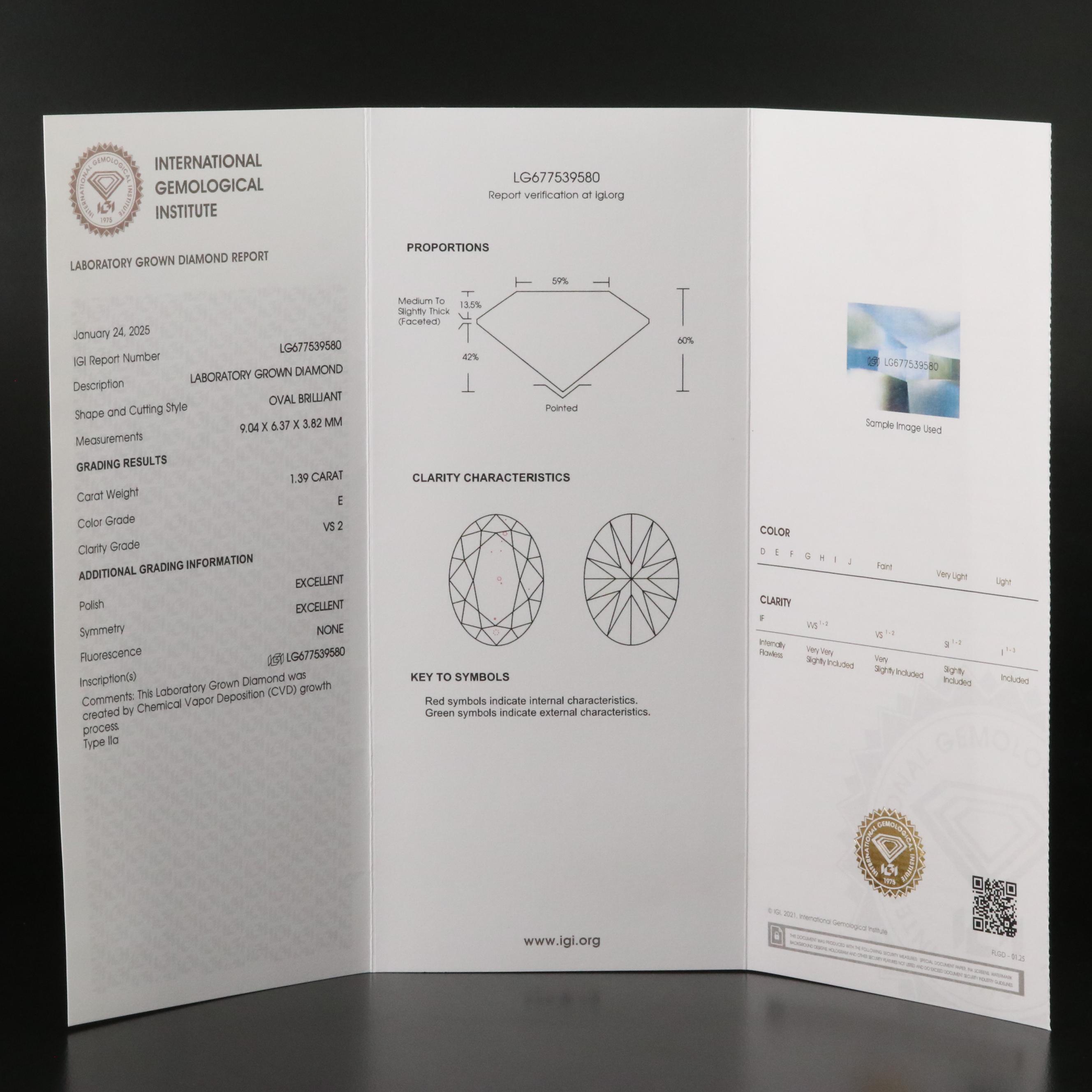 14K 2.70 CTW Lab Grown Diamond Stud Earrings with IGI Reports