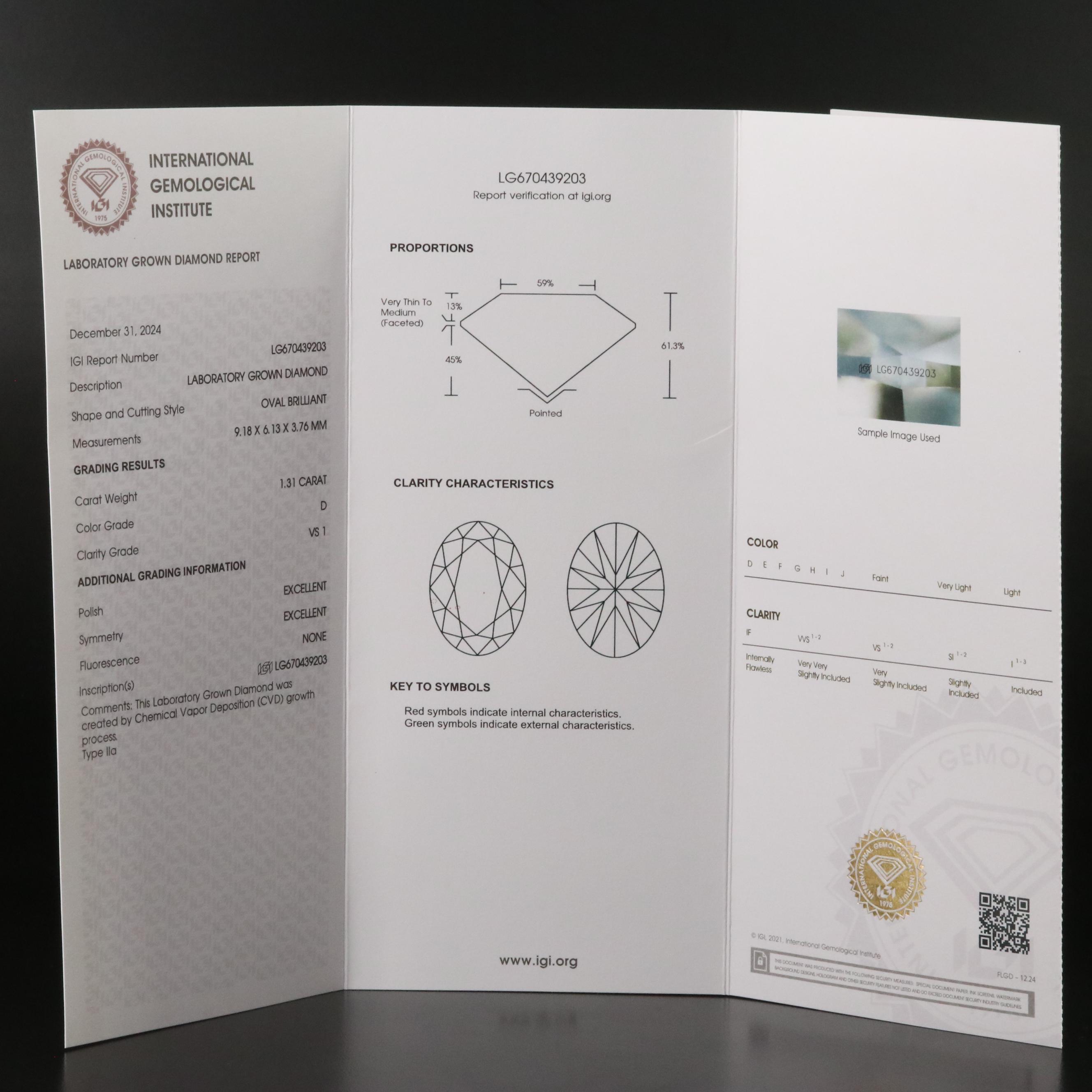 14K 2.70 CTW Lab Grown Diamond Stud Earrings with IGI Reports