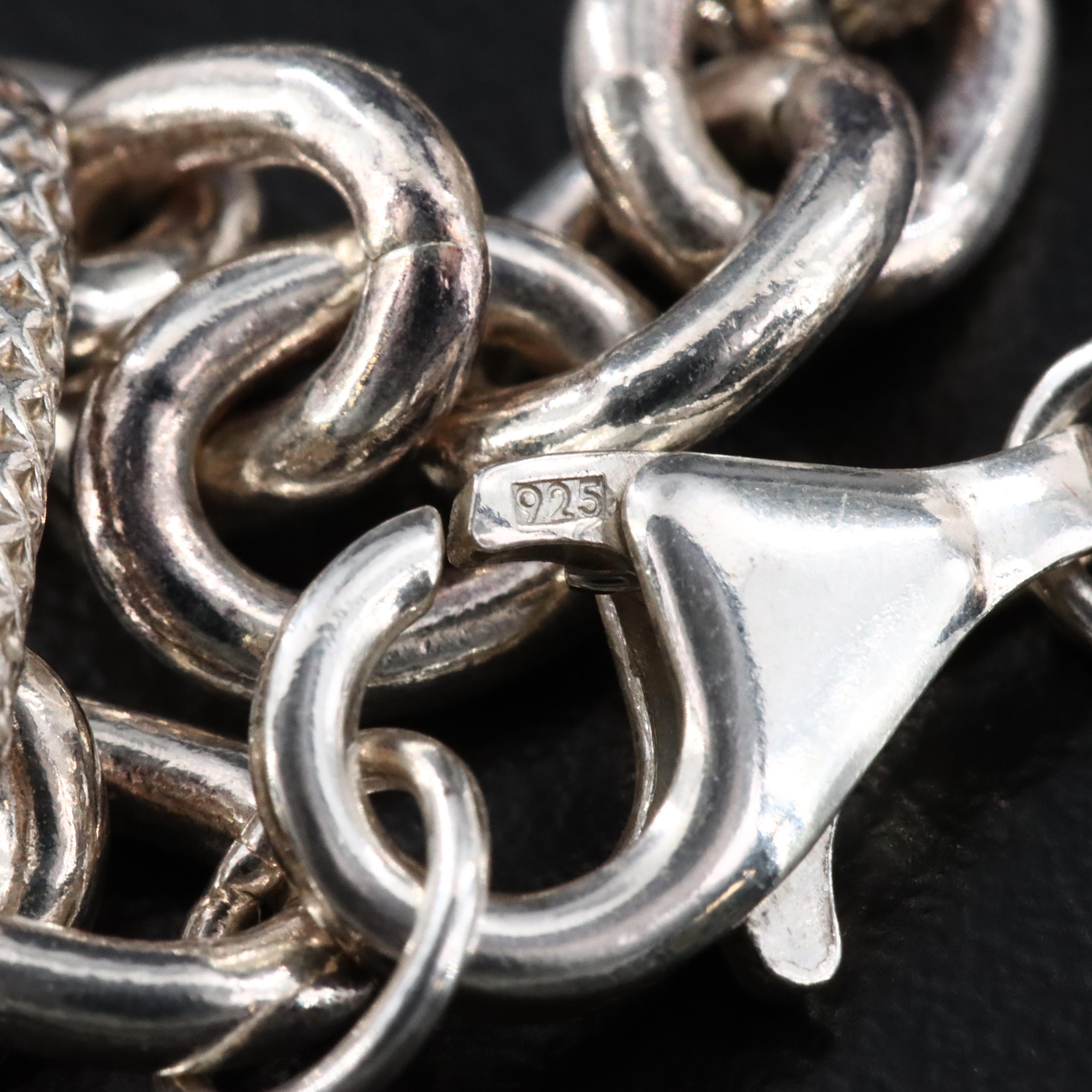 Sterling Fancy Figaro Chain Necklace