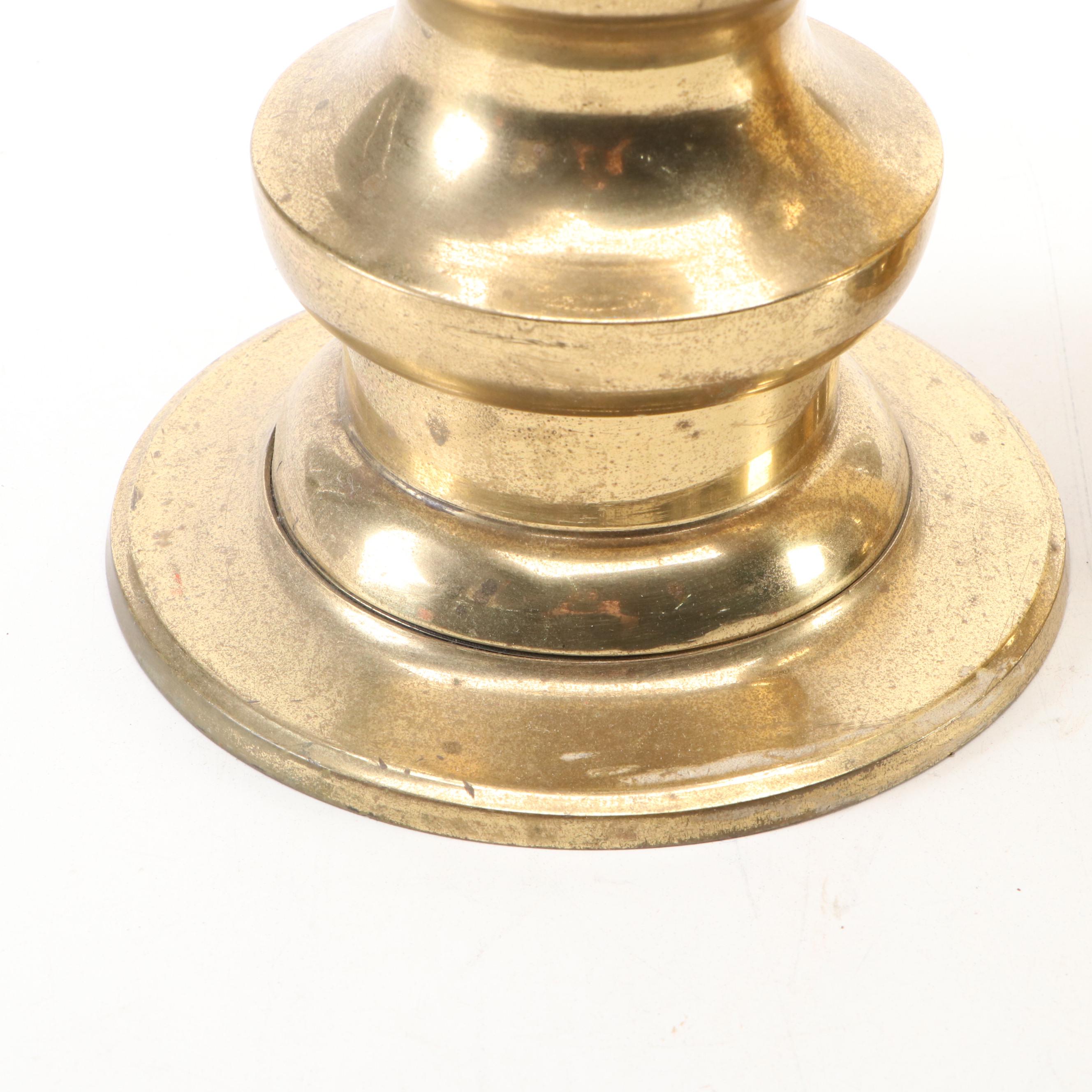 Brass Pillar Candle Holder with Decorative Containers