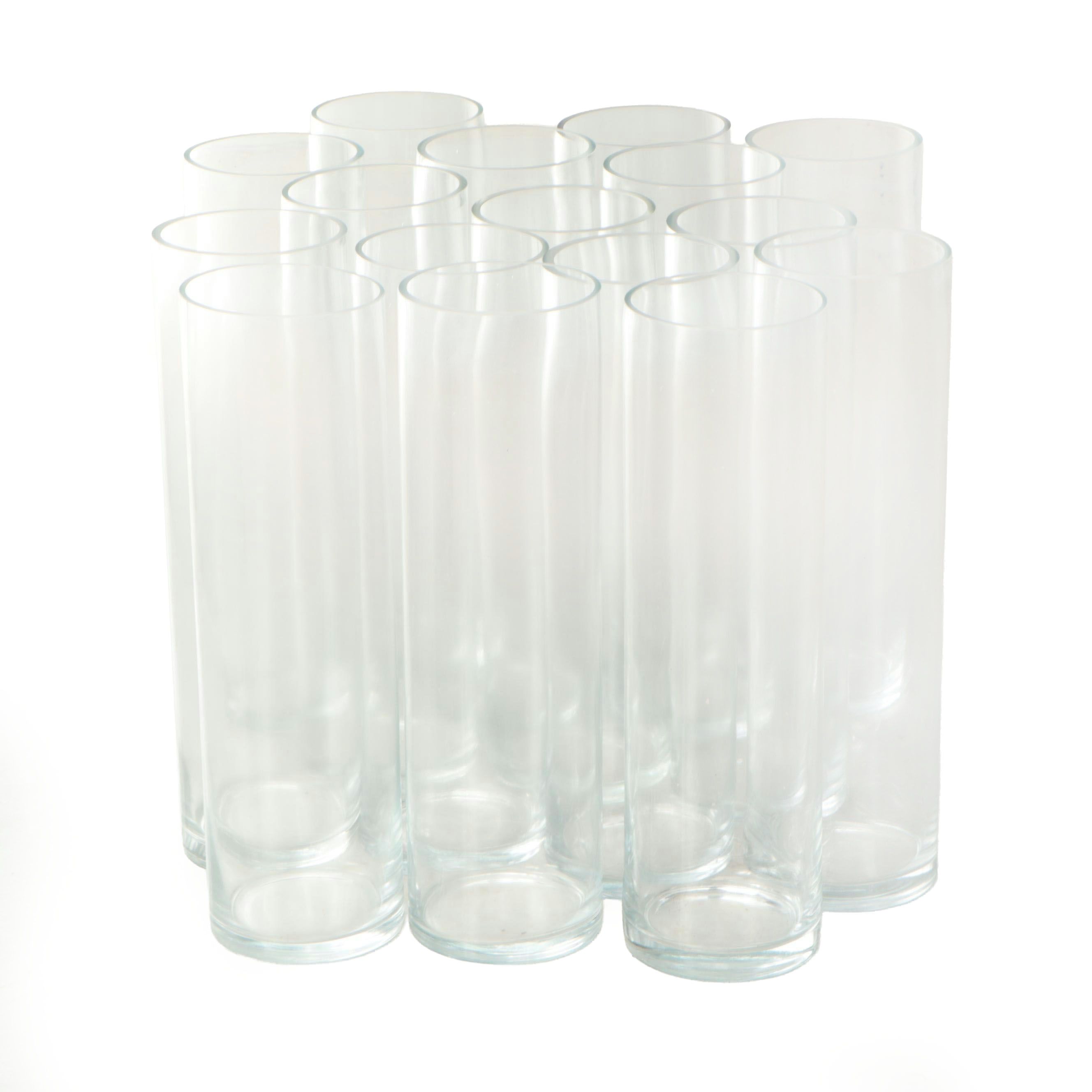 Tall Clear Glass Cylindrical Vases