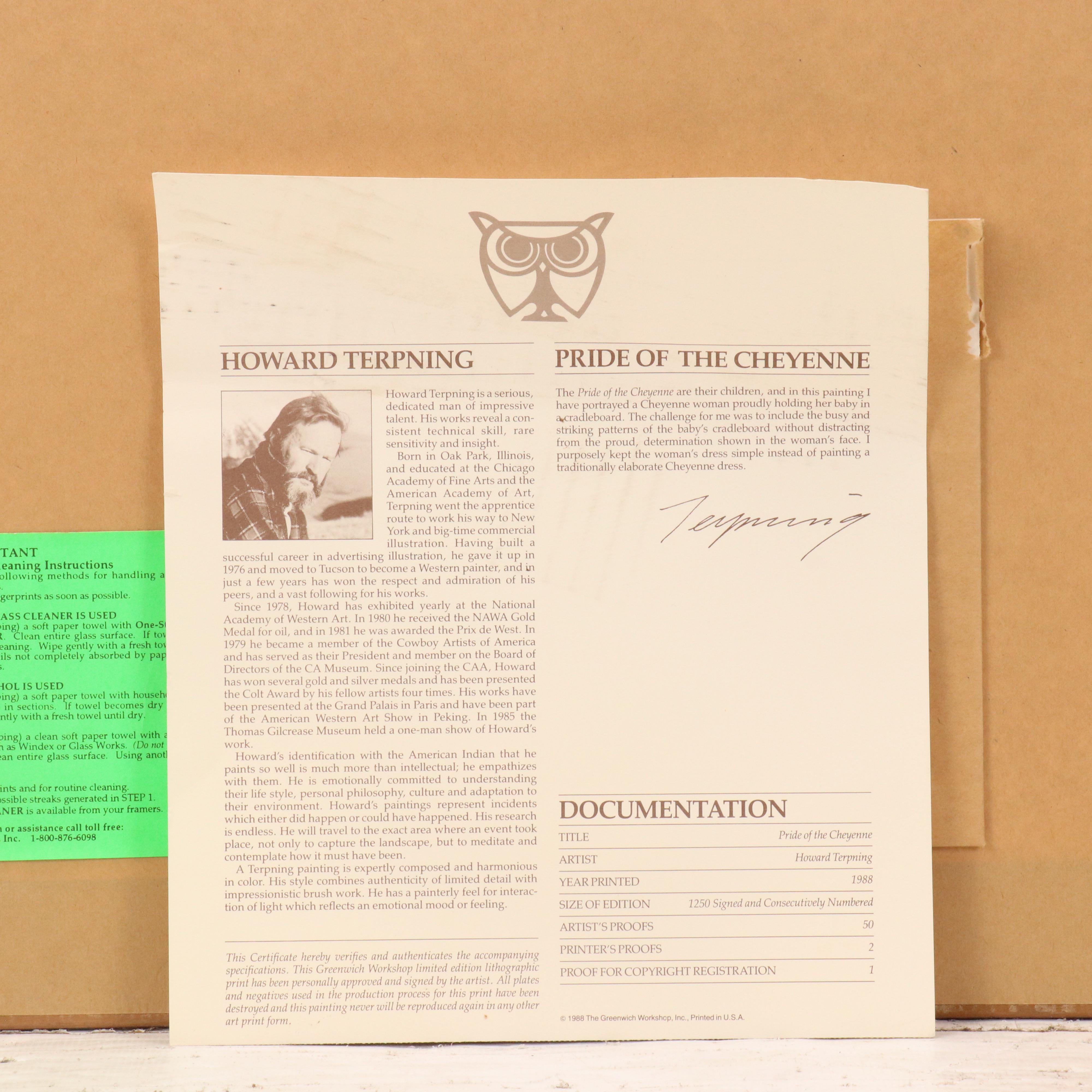 Howard Terpning Offset Lithograph "Pride of the Cheyenne," 1988