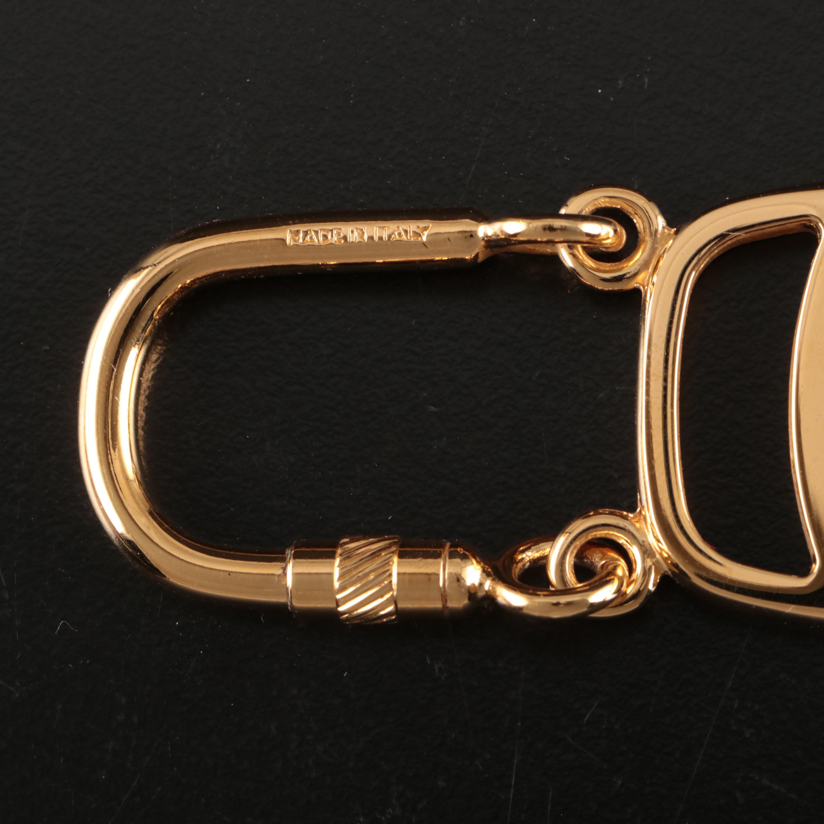 Salvatore Ferragamo Vara Gold Tone Key Ring with Gift Box