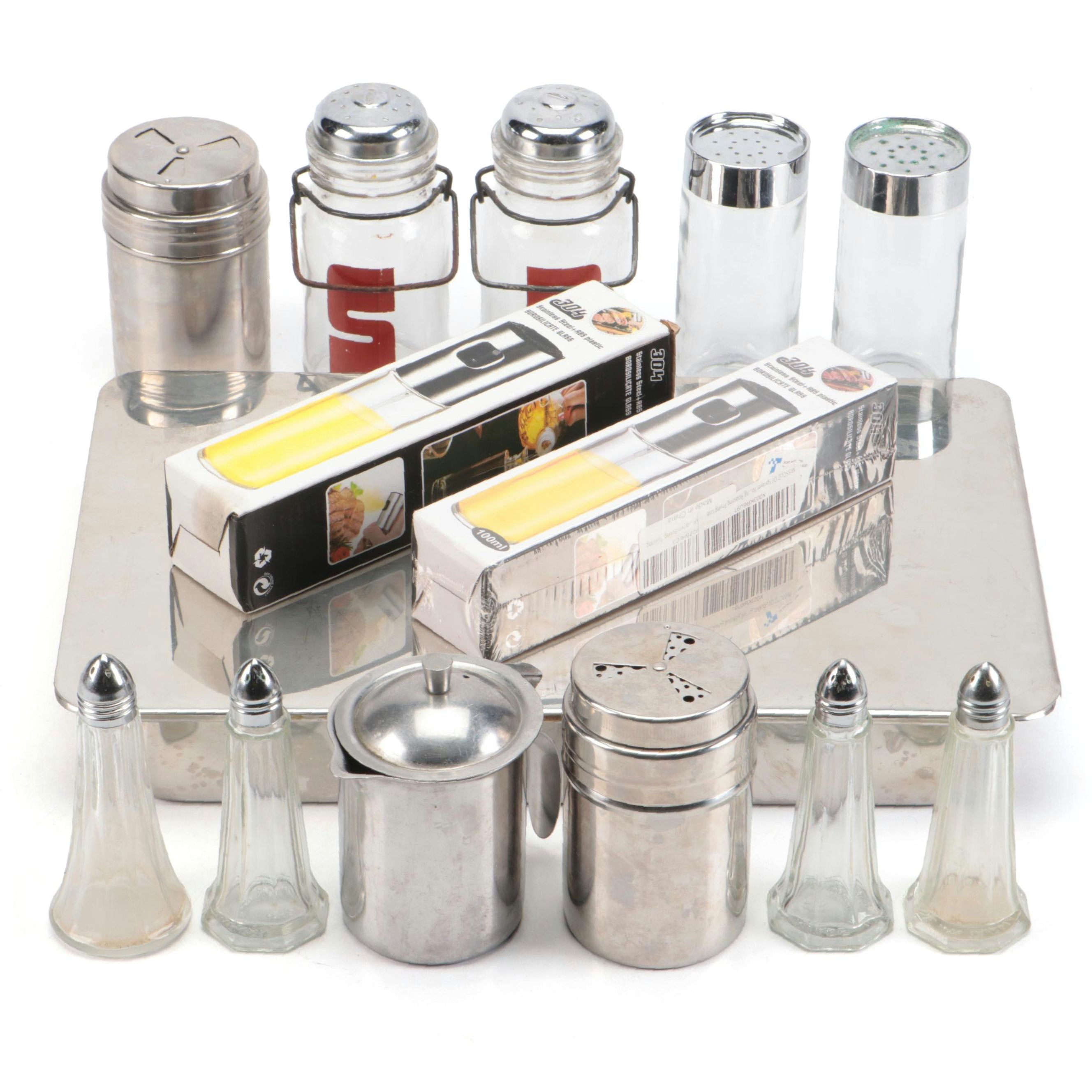 Revere Ware Stainless Steel Pan with Oil Sprayer and Shakers