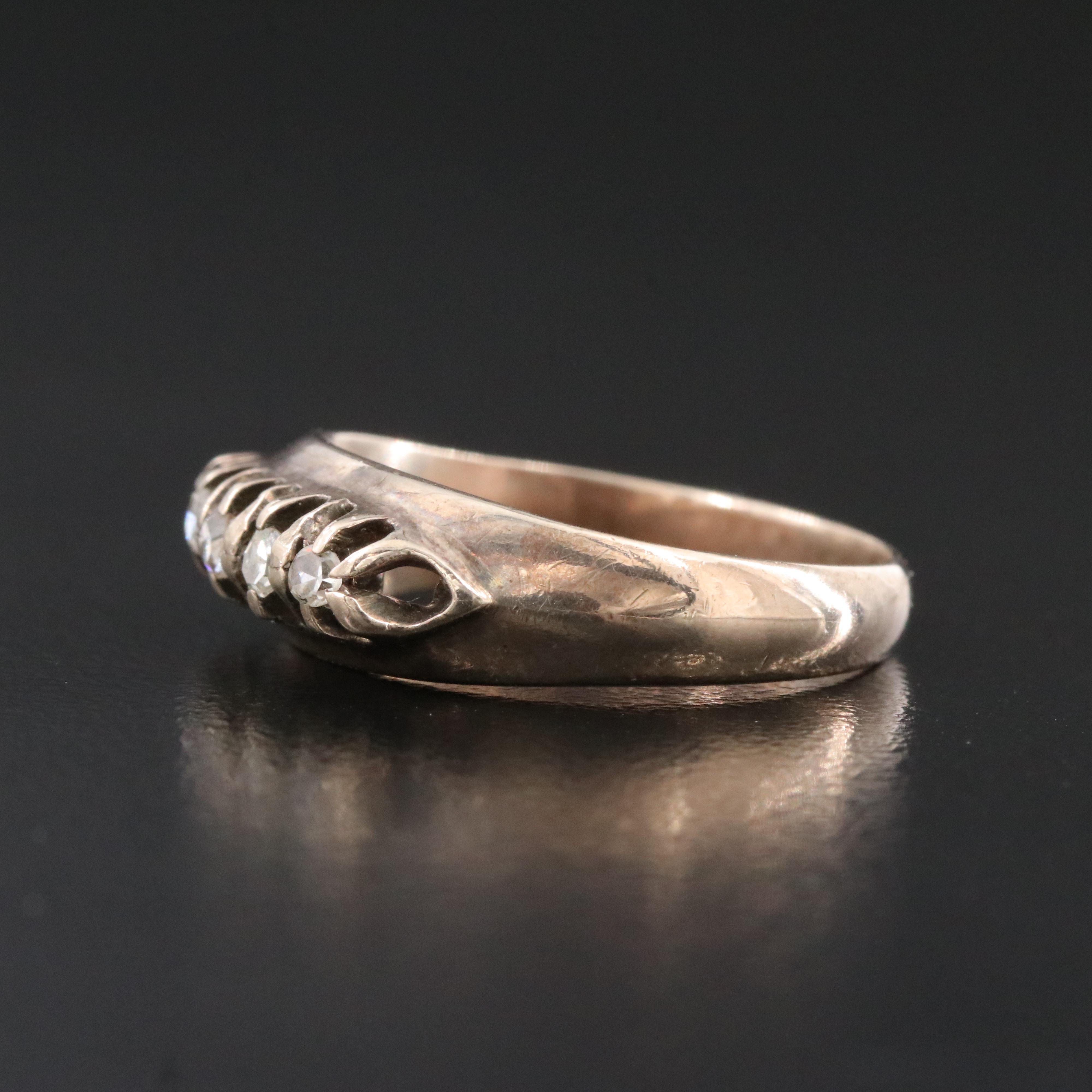 Vintage 10K 0.17 CTW Diamond Ring