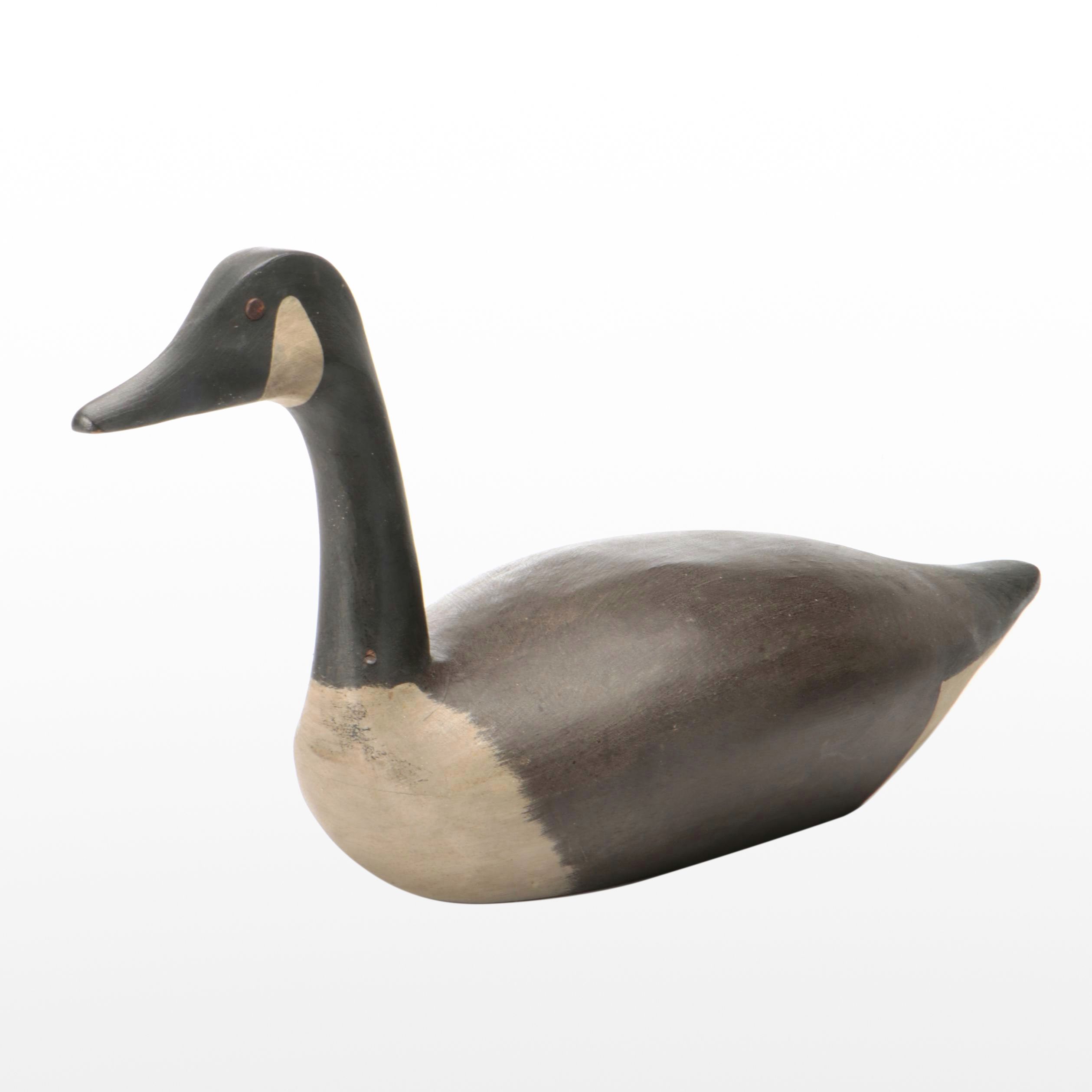 Charles Spiron Hand-Carved Wood Canada Goose, 1986