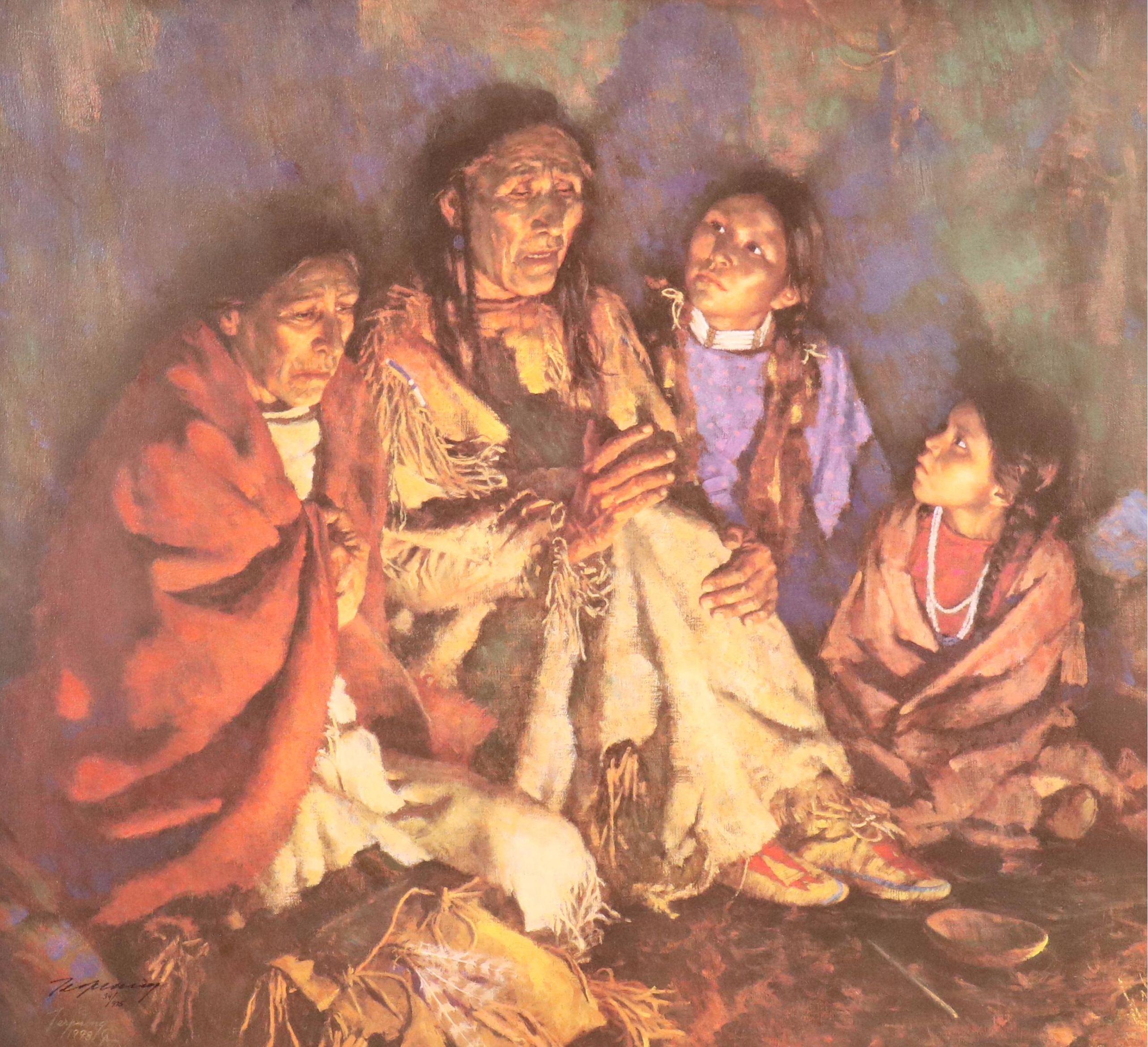 Howard Terpning Offset Lithograph "Grandfather Speaks"
