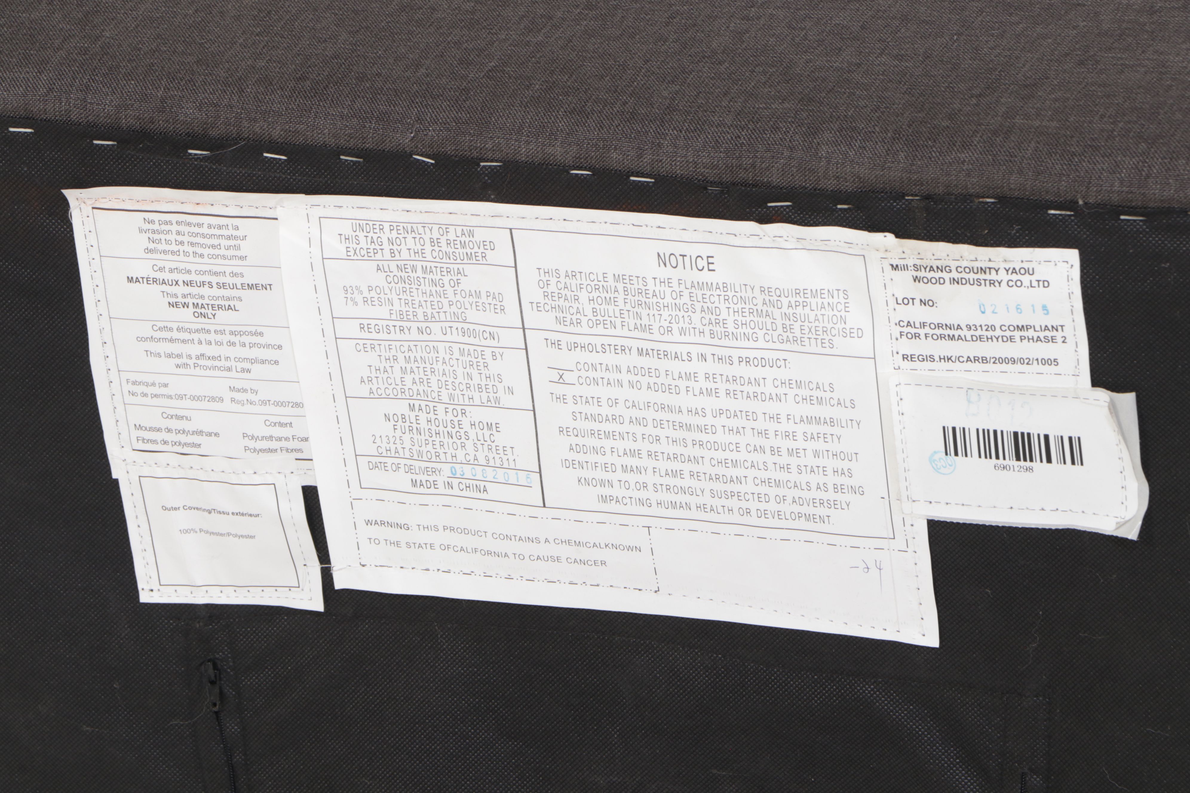 Contemporary Button-Tufted Grey Fabric Upholstered Armchair