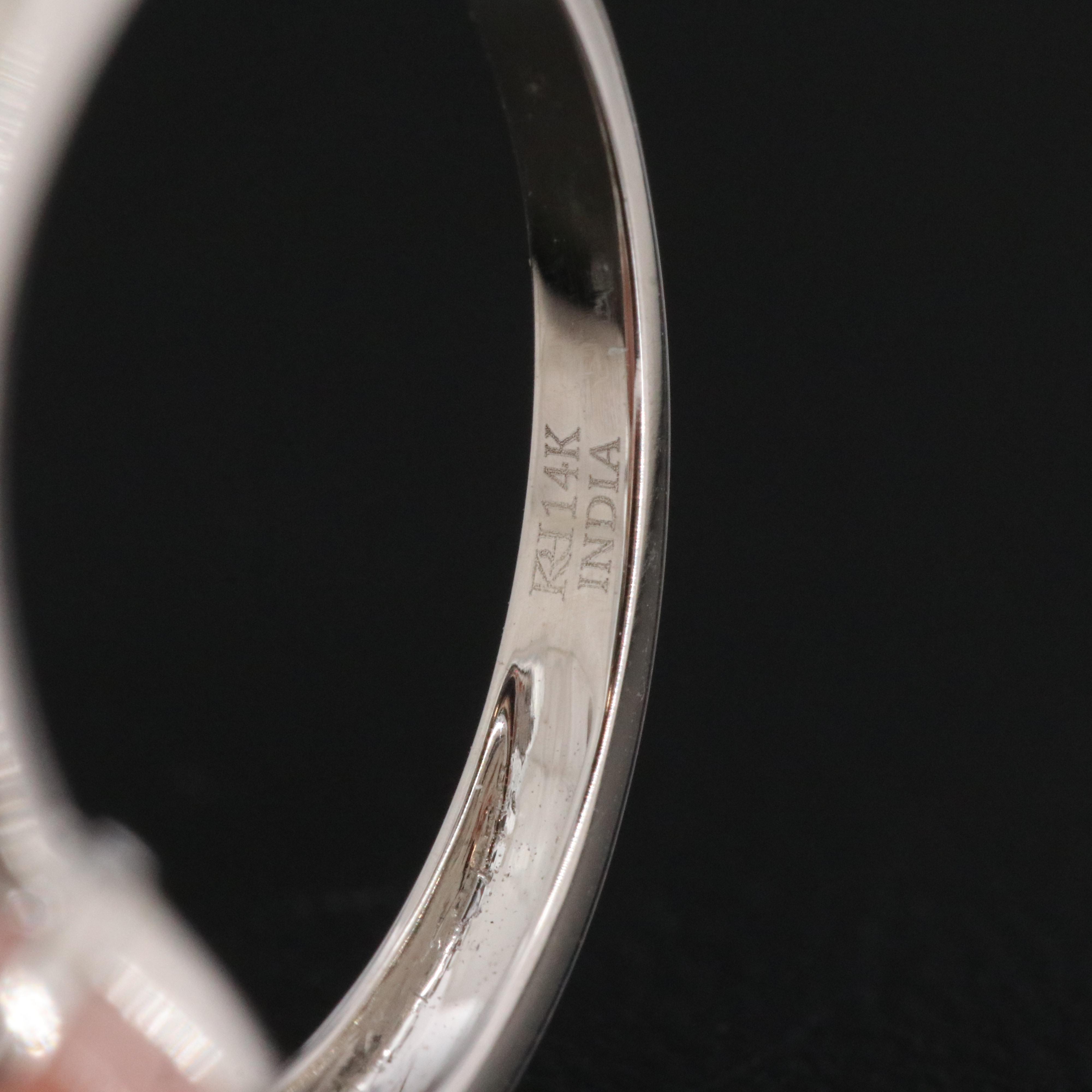 14K Rhodochrosite and Garnet Ring