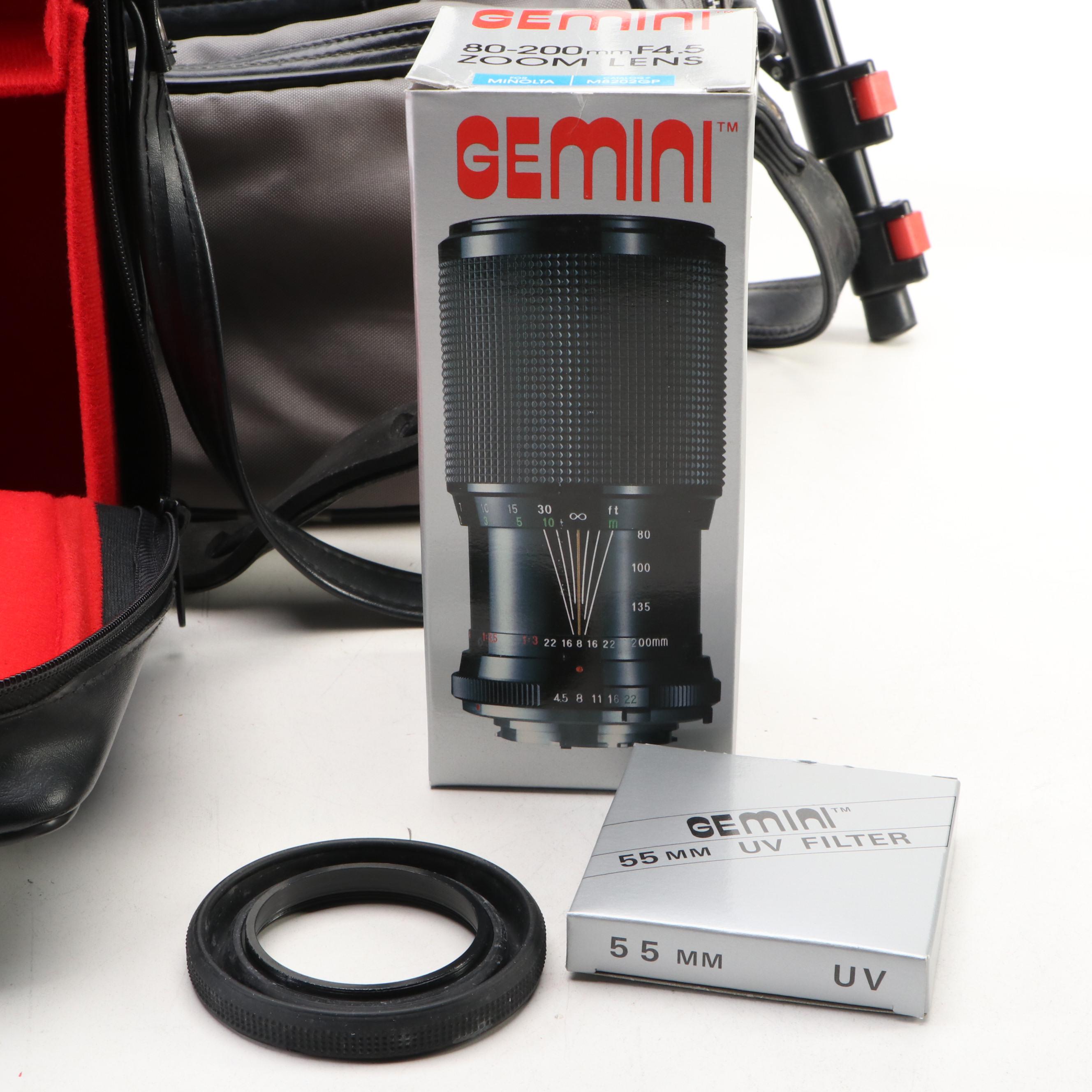 Minolta X-700 Camera with Gemini Macro Lens and Camera Accessories