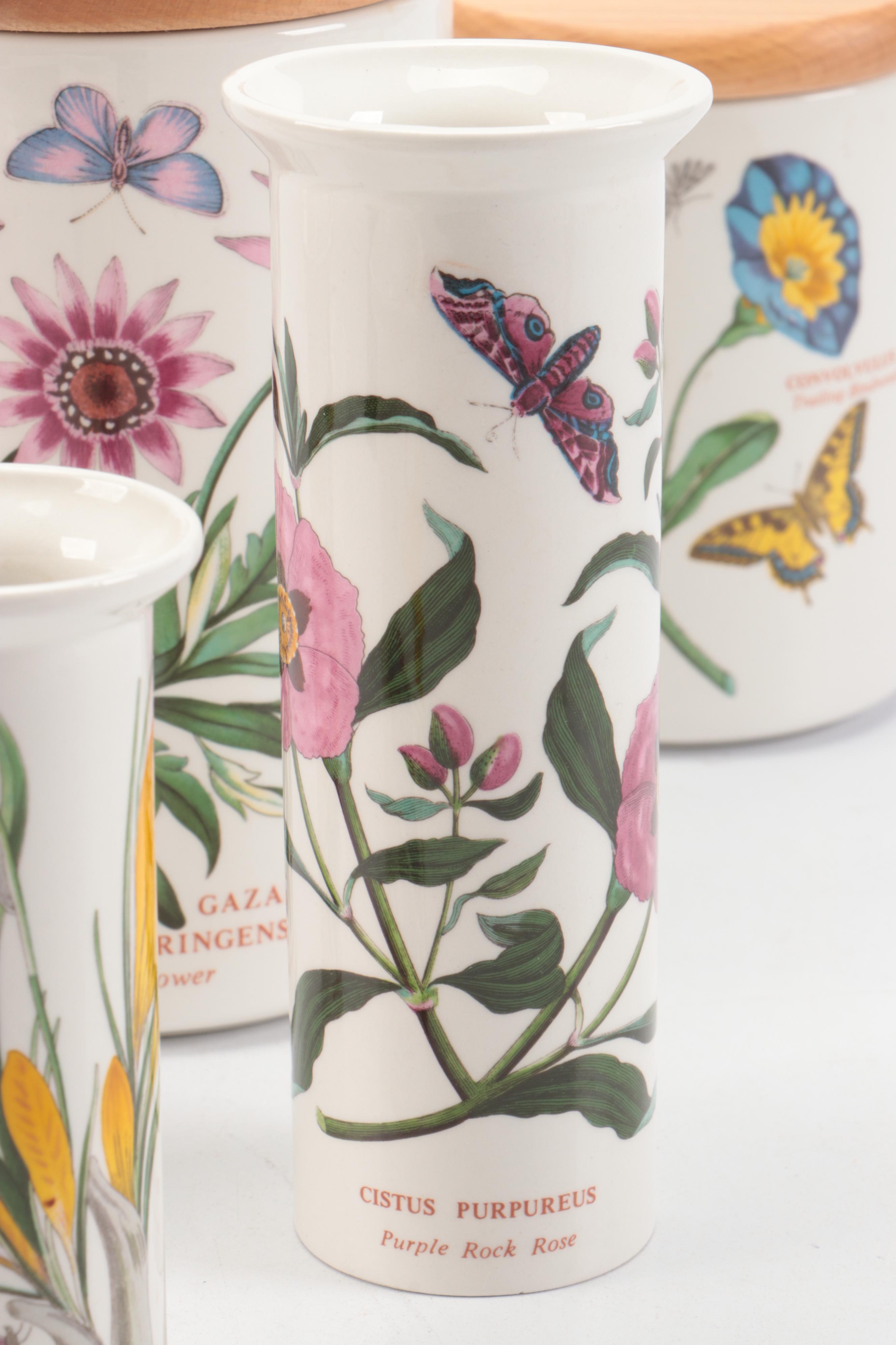 Portmeirion "Botanic Garden" Canister Set with Vases