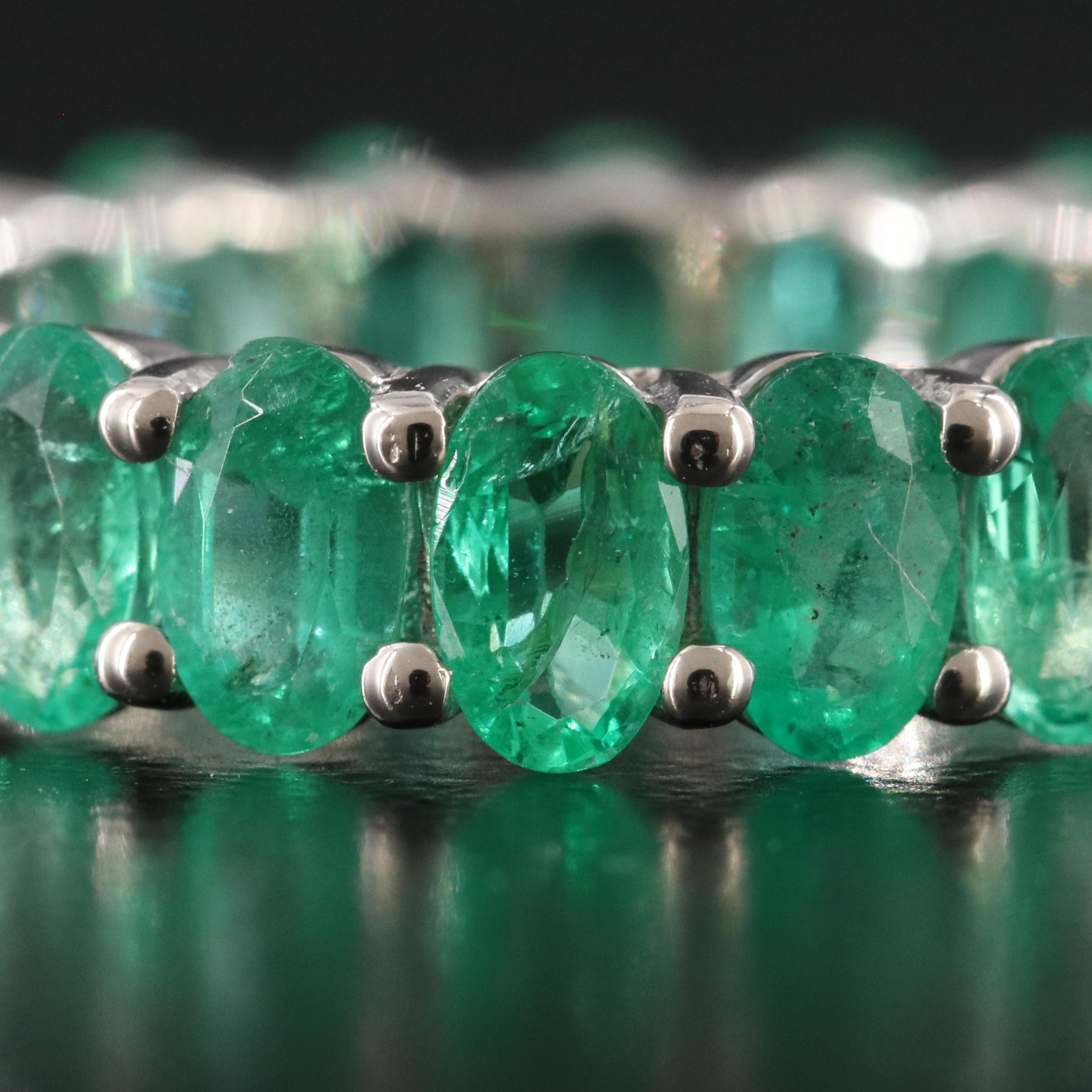 14K 4.86 CTW Emerald Eternity Band with IGI Report