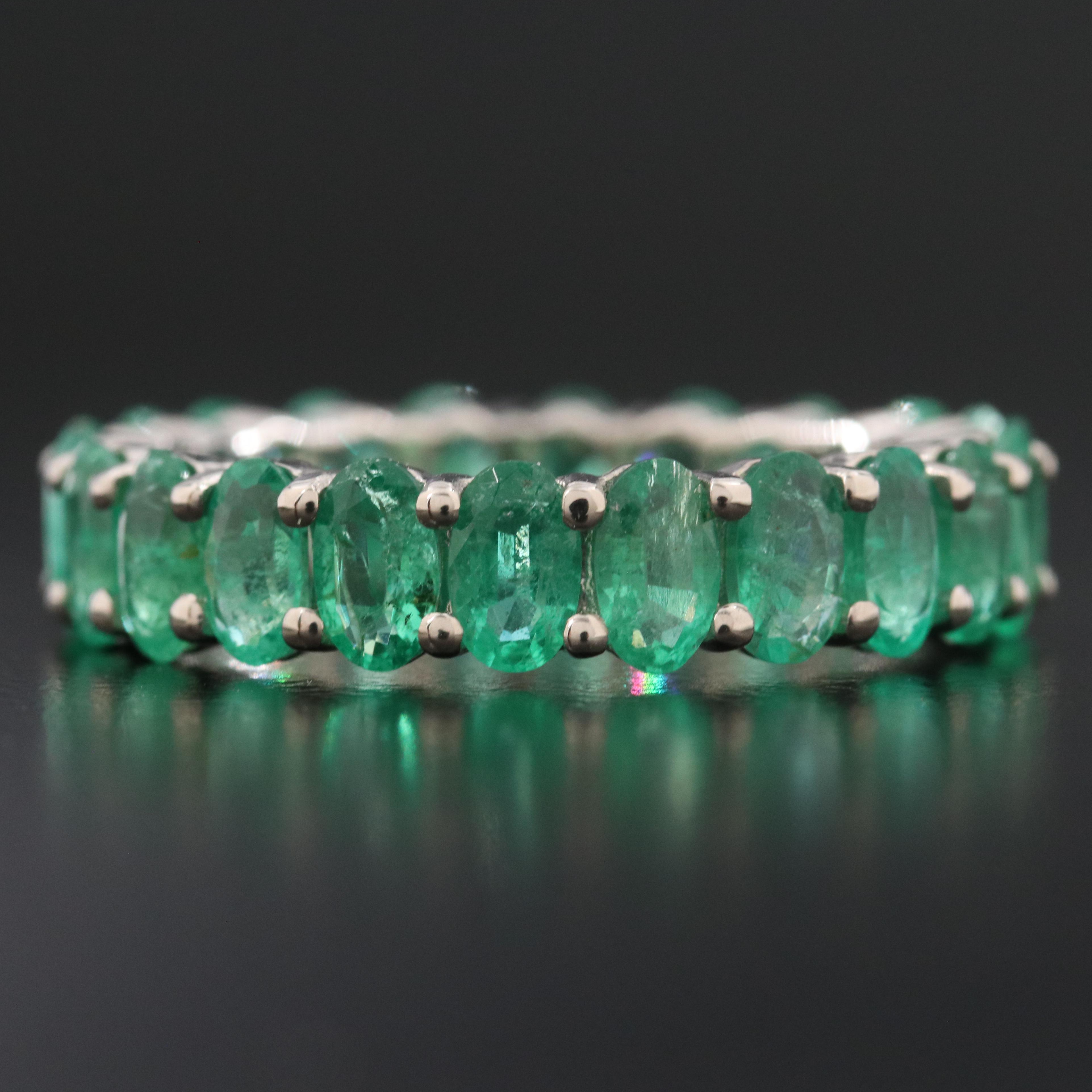 14K 4.86 CTW Emerald Eternity Band with IGI Report