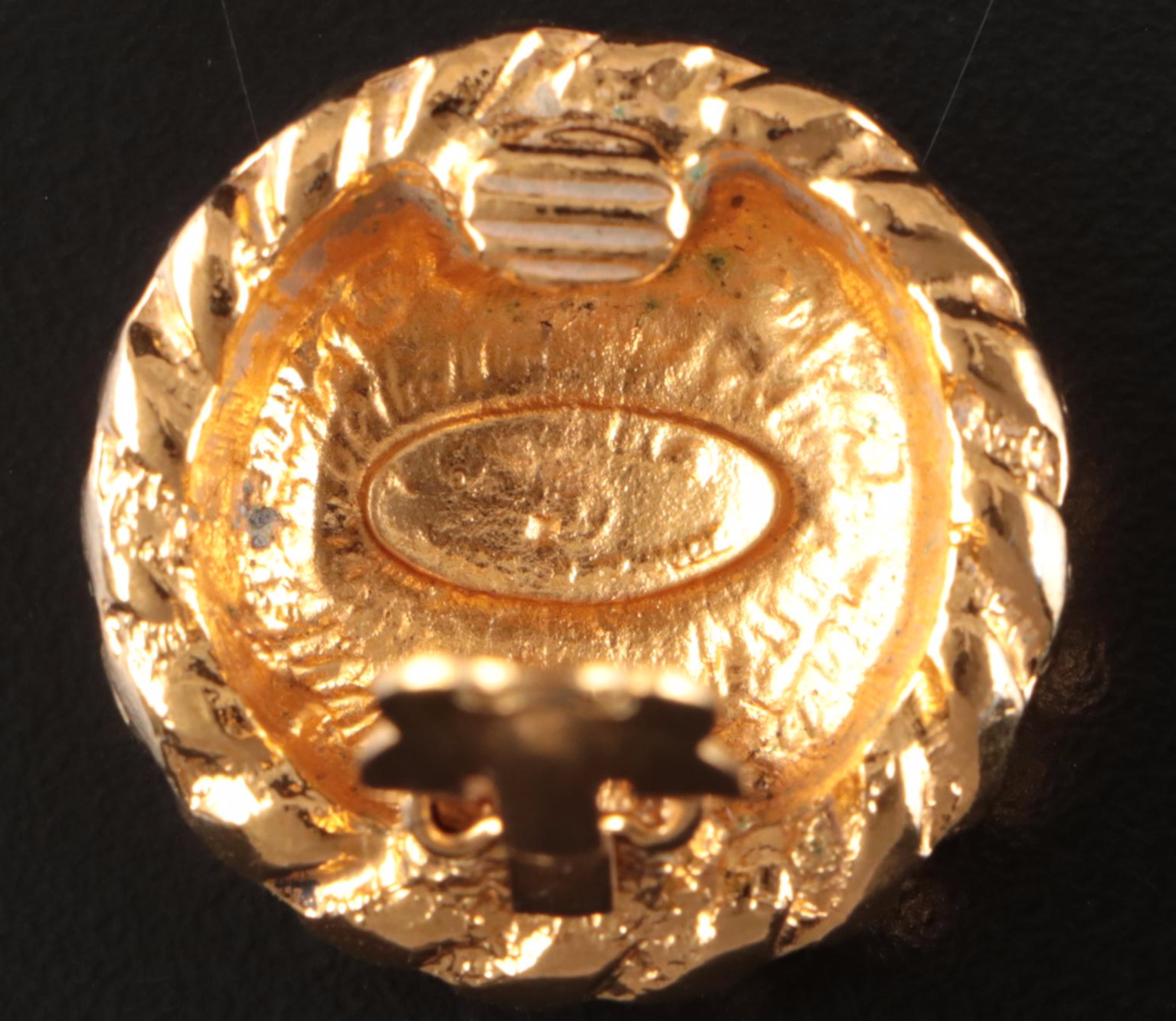 Chanel CC Round Rope Trim Earrings