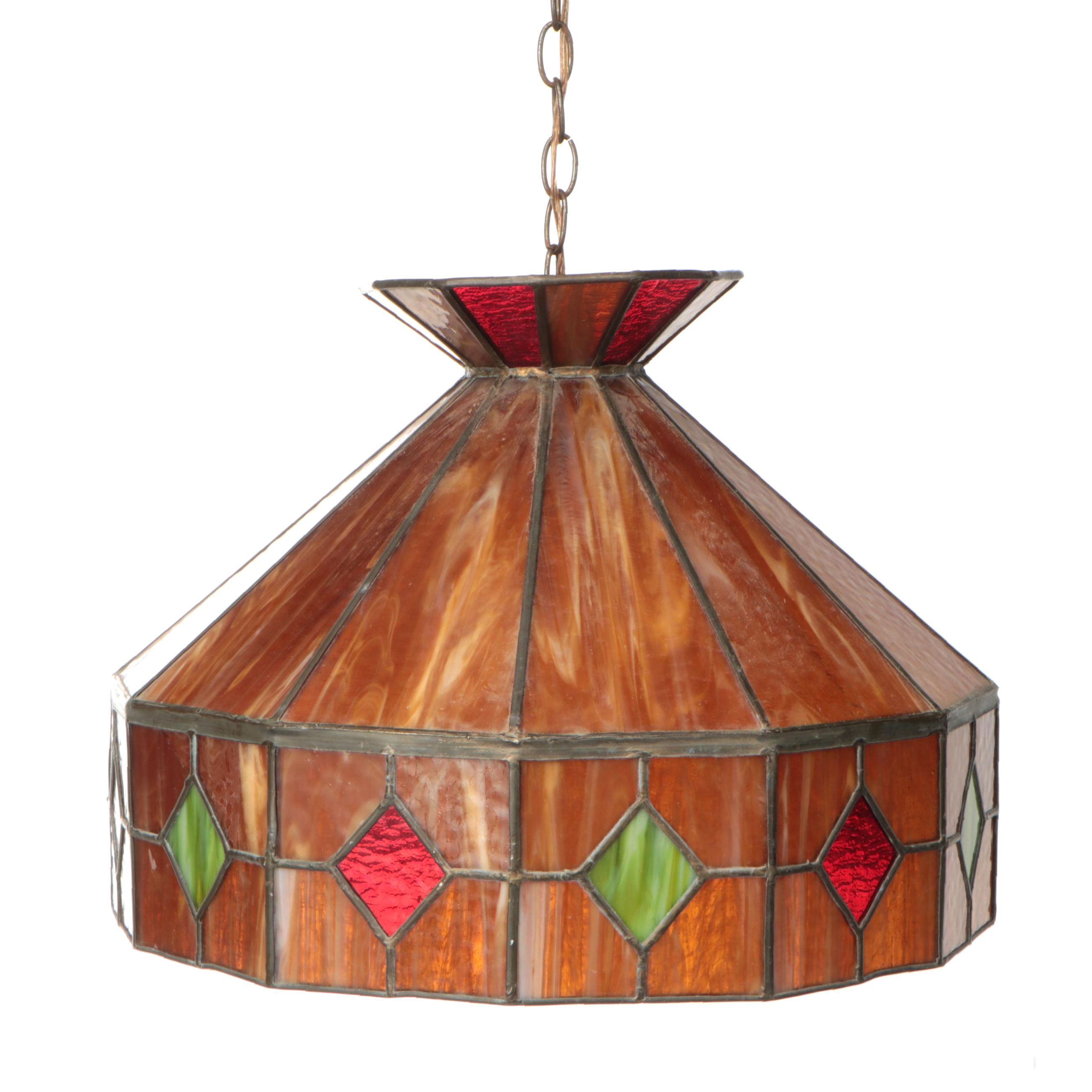 Slag Glass Pendant Light