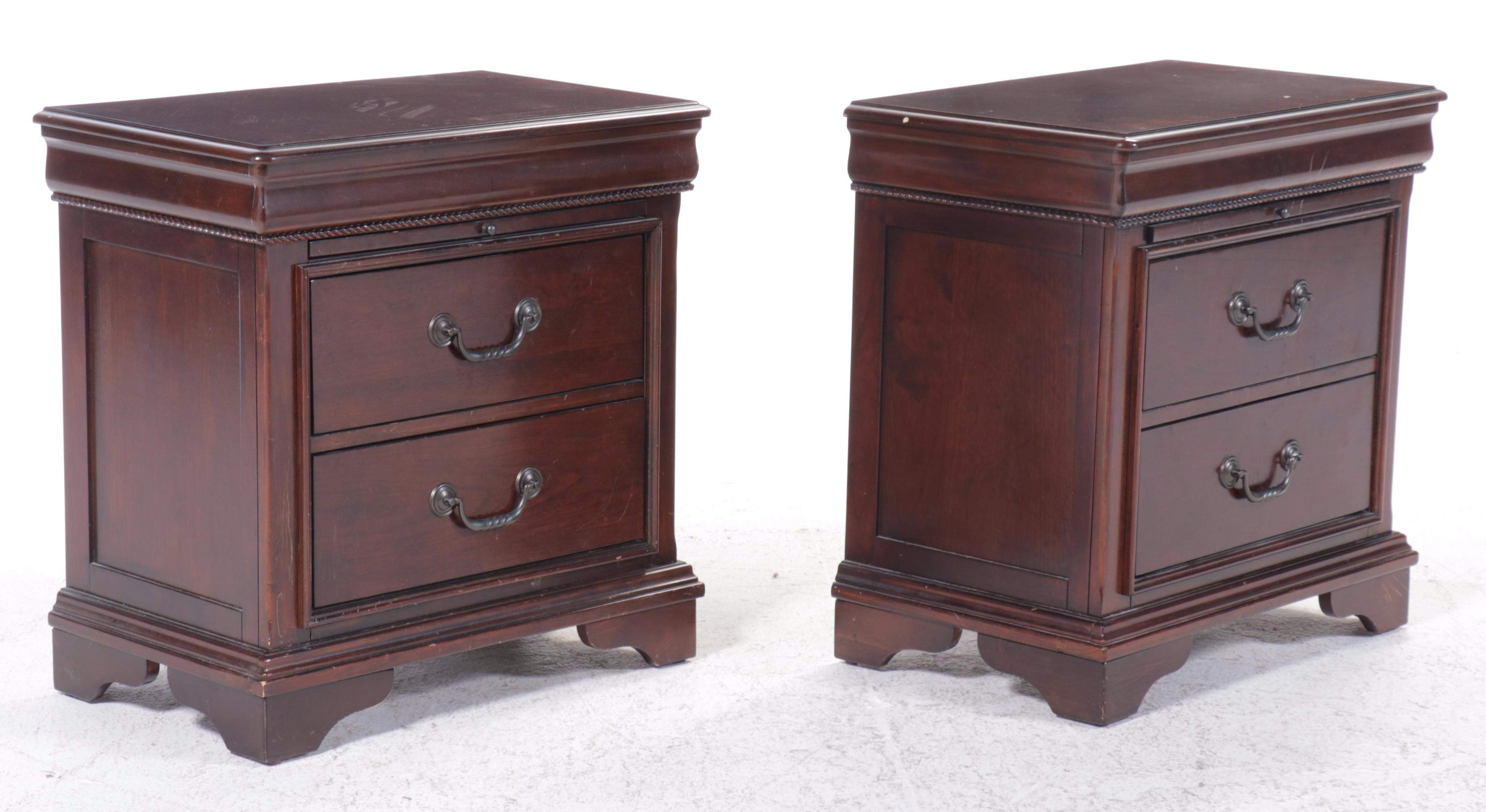 Pair of Napoleon III Style Mahogany Nightstands