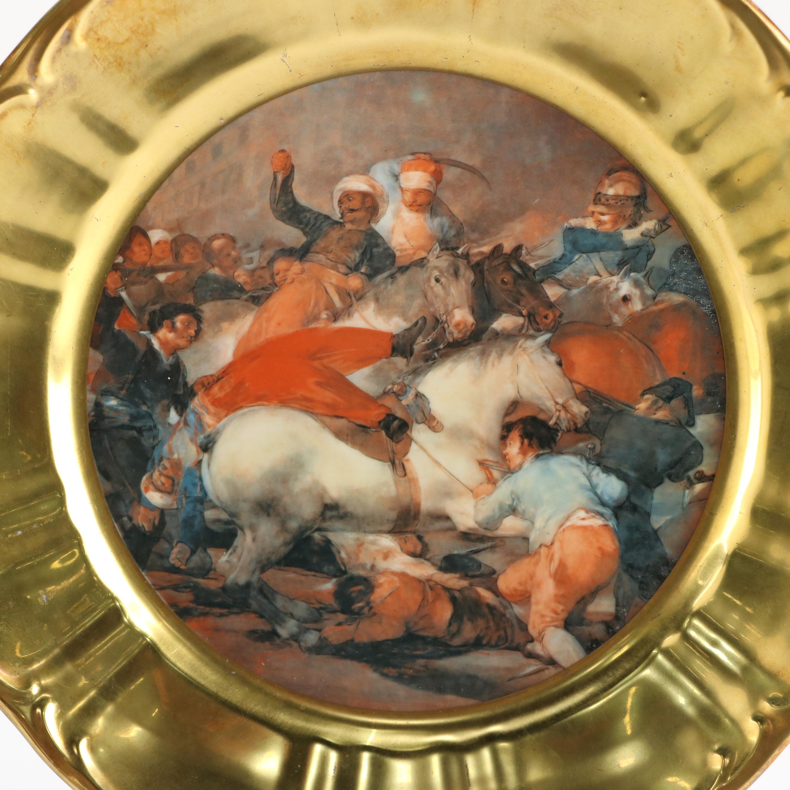 Bavarian Gilt Porcelain Chargers With Rococo Master Reproductions