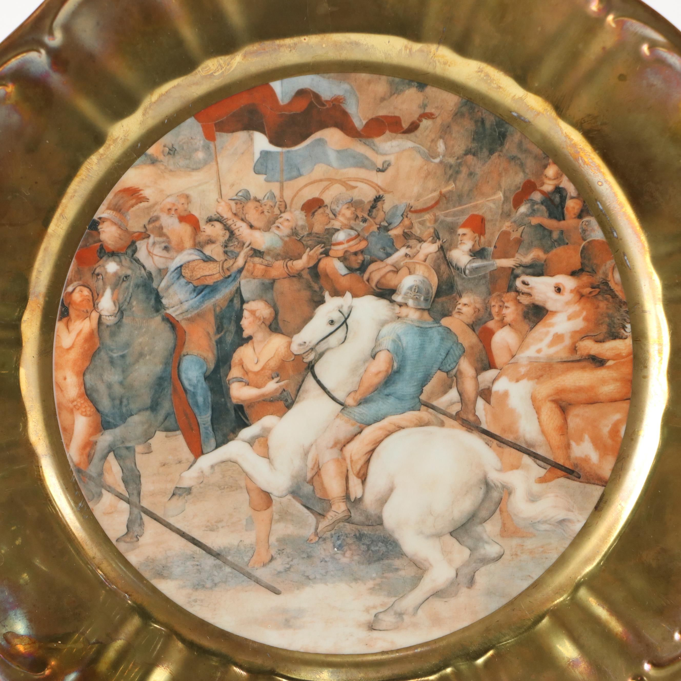 Bavarian Gilt Porcelain Chargers With Rococo Master Reproductions