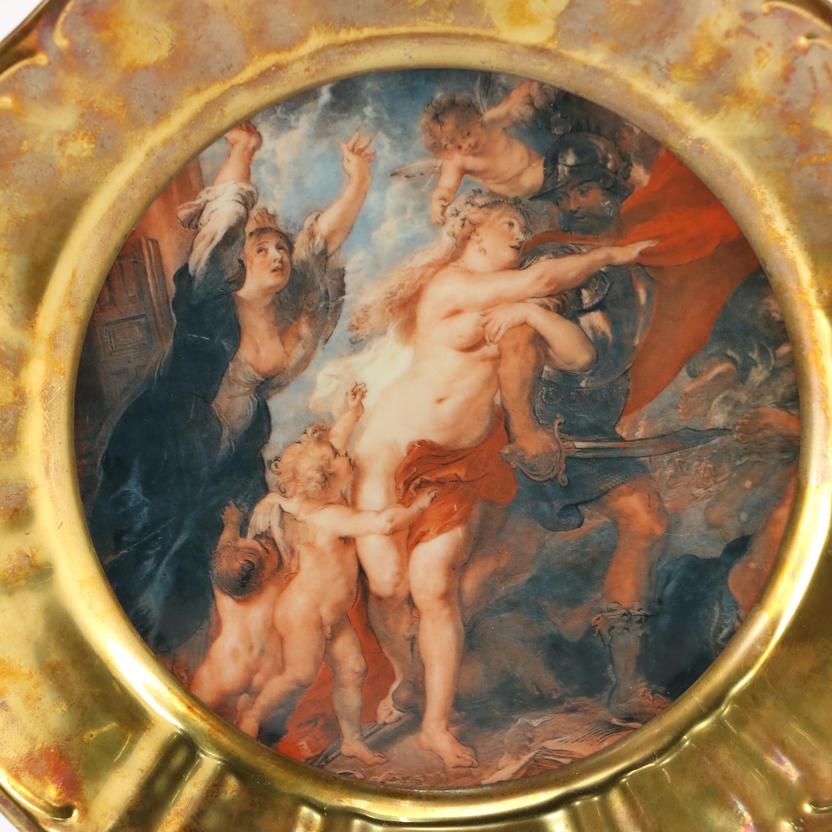 Bavarian Gilt Porcelain Chargers With Rococo Master Reproductions
