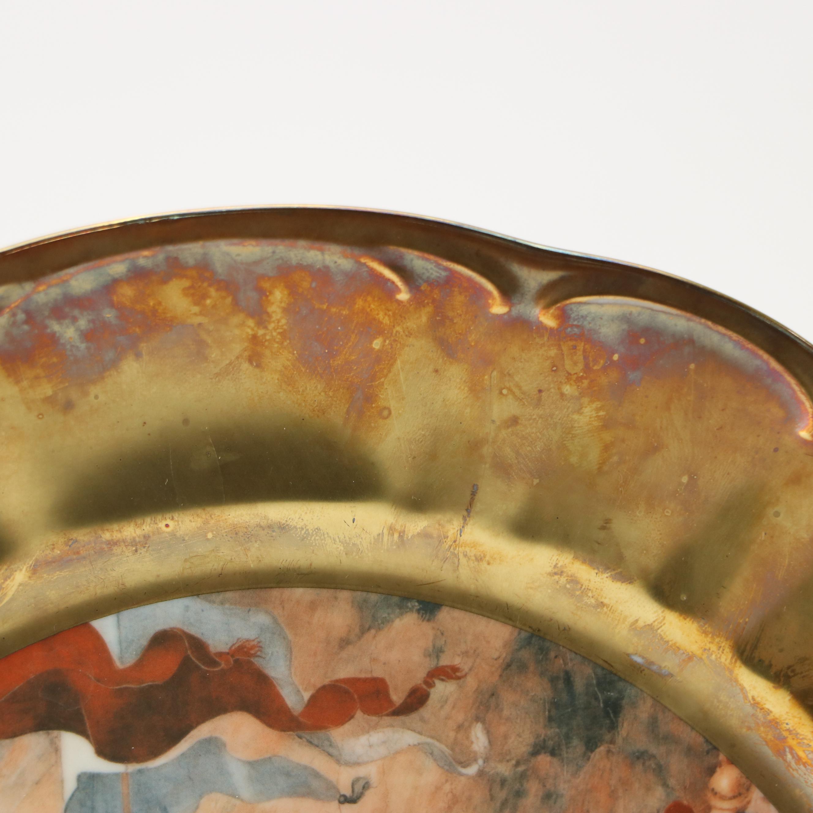 Bavarian Gilt Porcelain Chargers With Rococo Master Reproductions