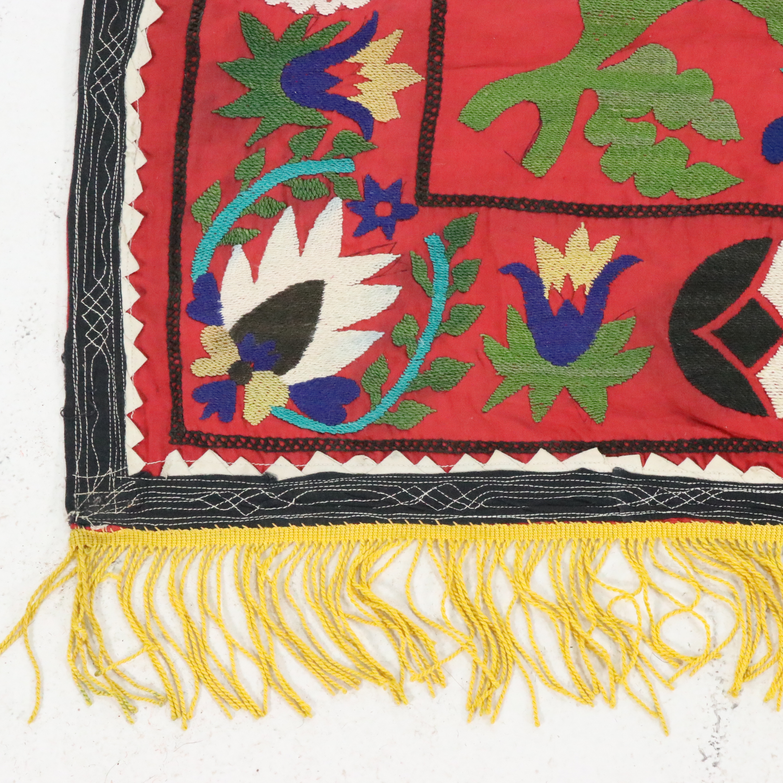 5'5 x 7'1 Handmade Uzbek Suzani Embroidery Wall Panel