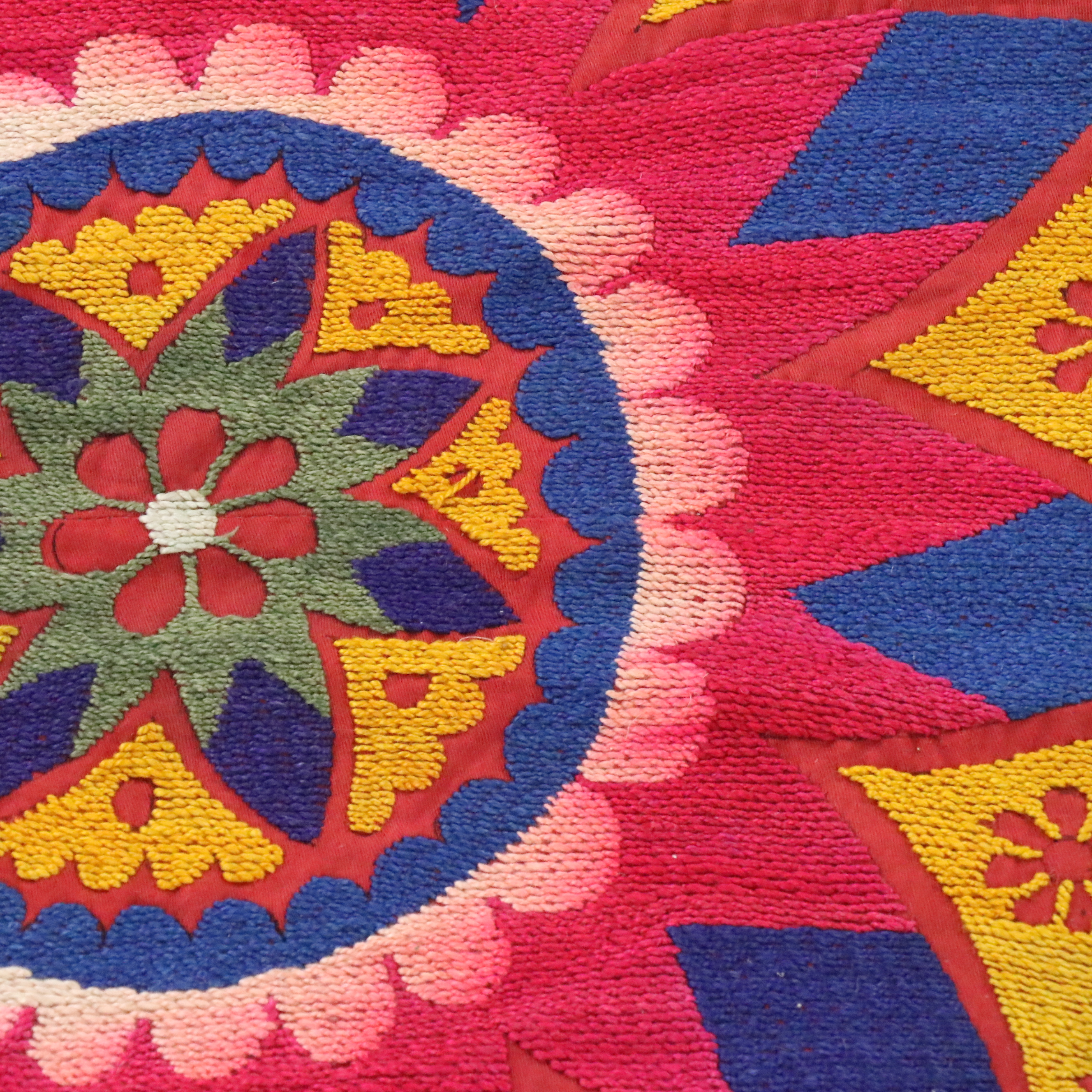 5'5 x 7'1 Handmade Uzbek Suzani Embroidery Wall Panel