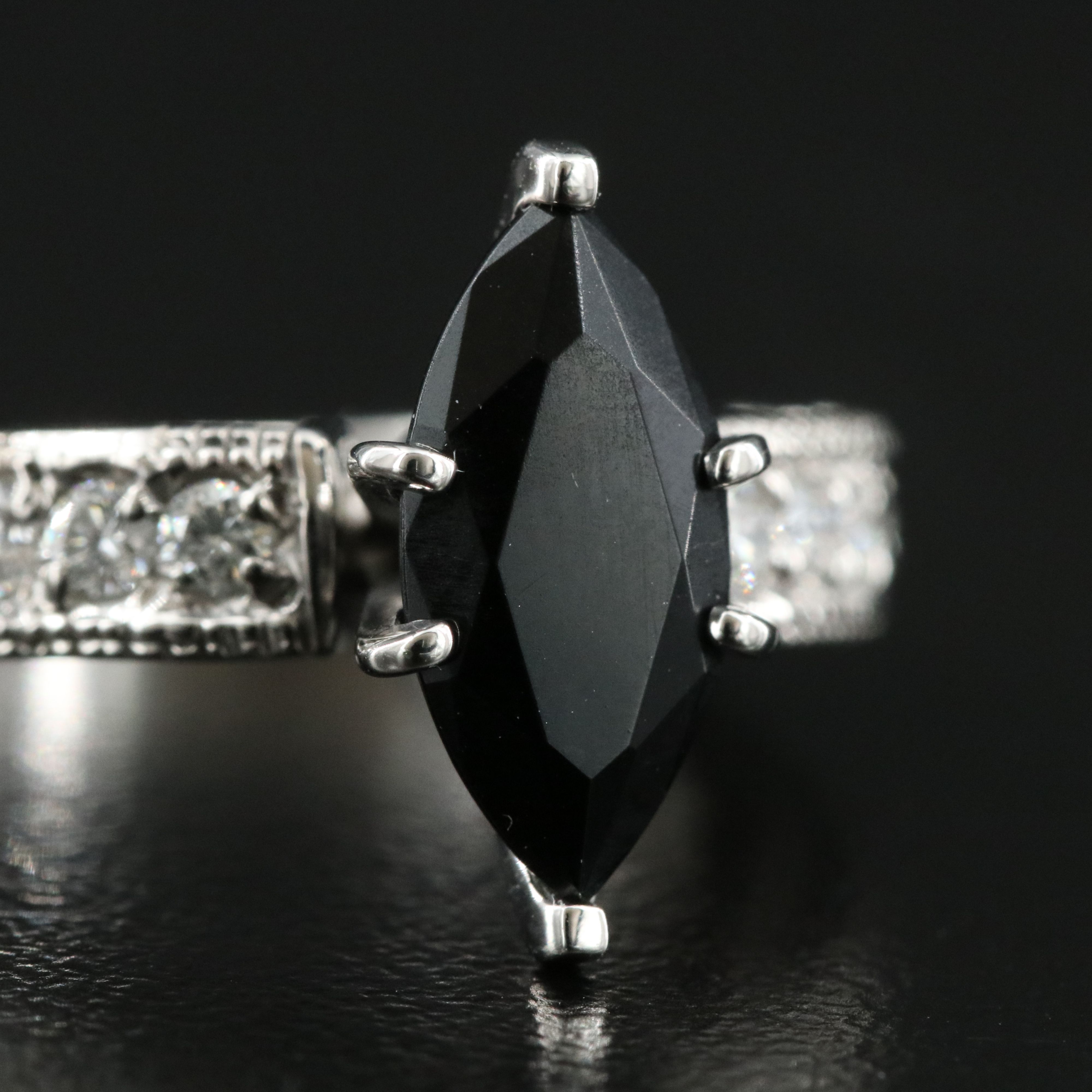14K Black Onyx and 1.05 CTW Diamond Ring Set