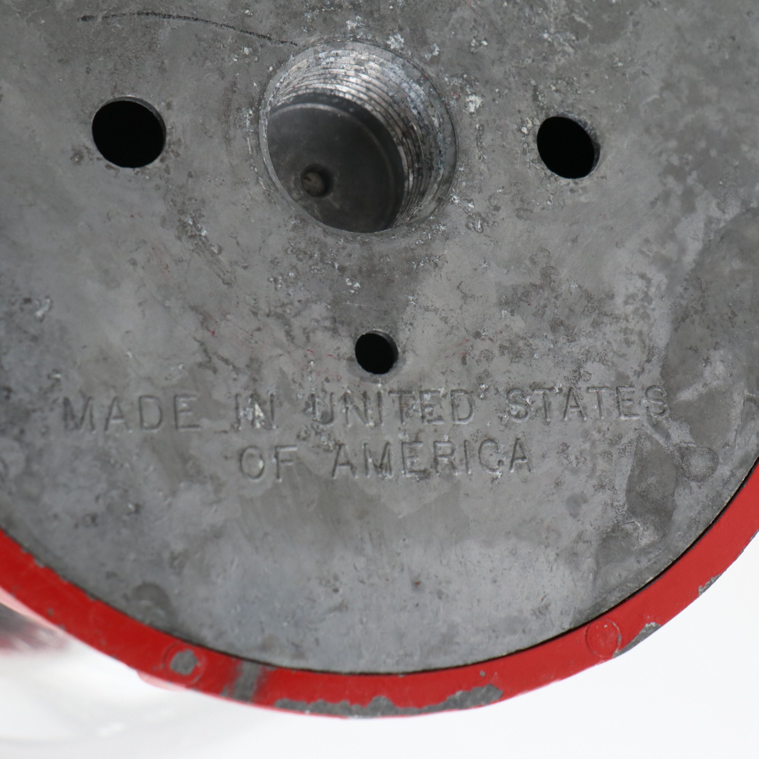 Red Metal and Glass Gumball Machine