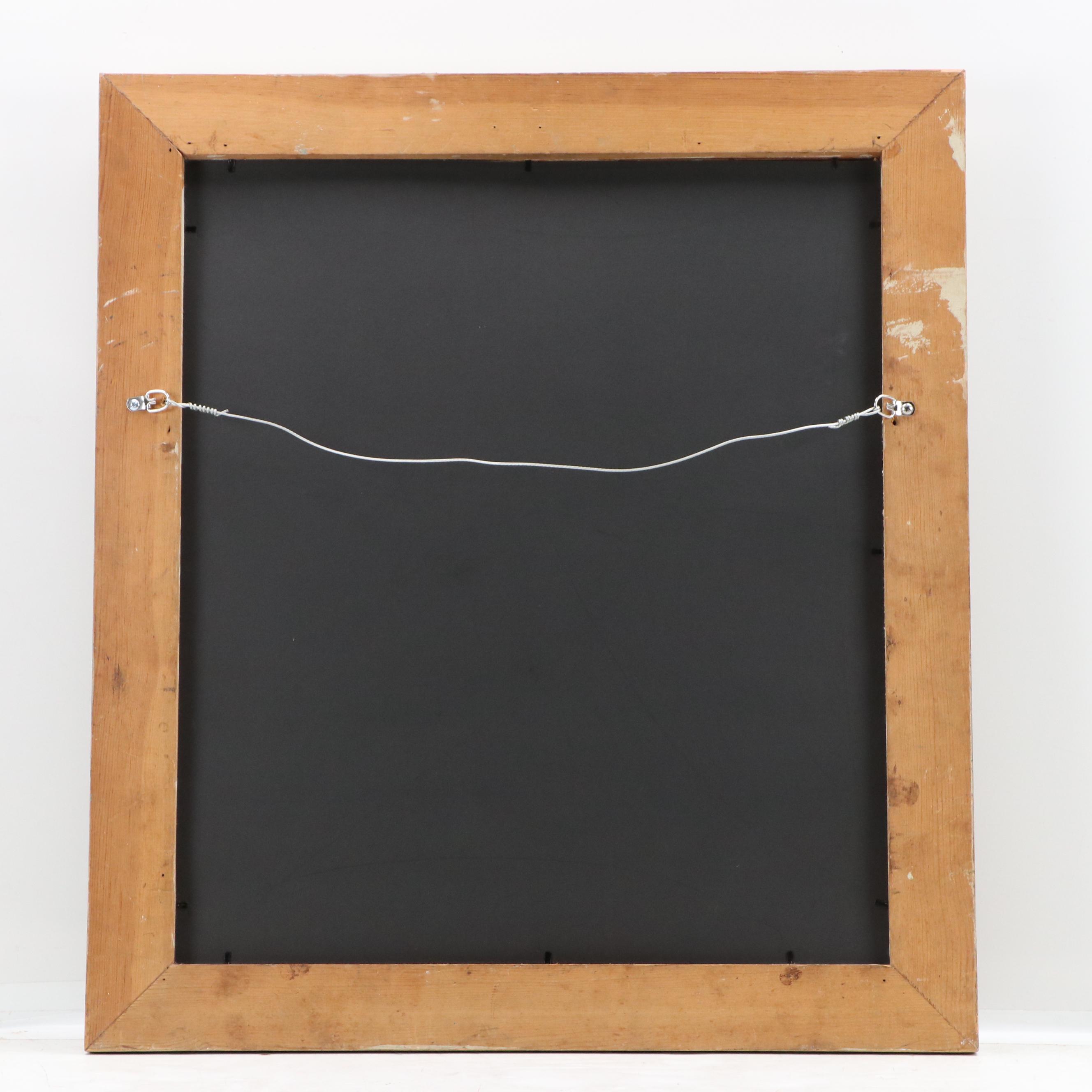 Fauvist Portrait Mixed Media Painting on Board of Youth Inside with Plants