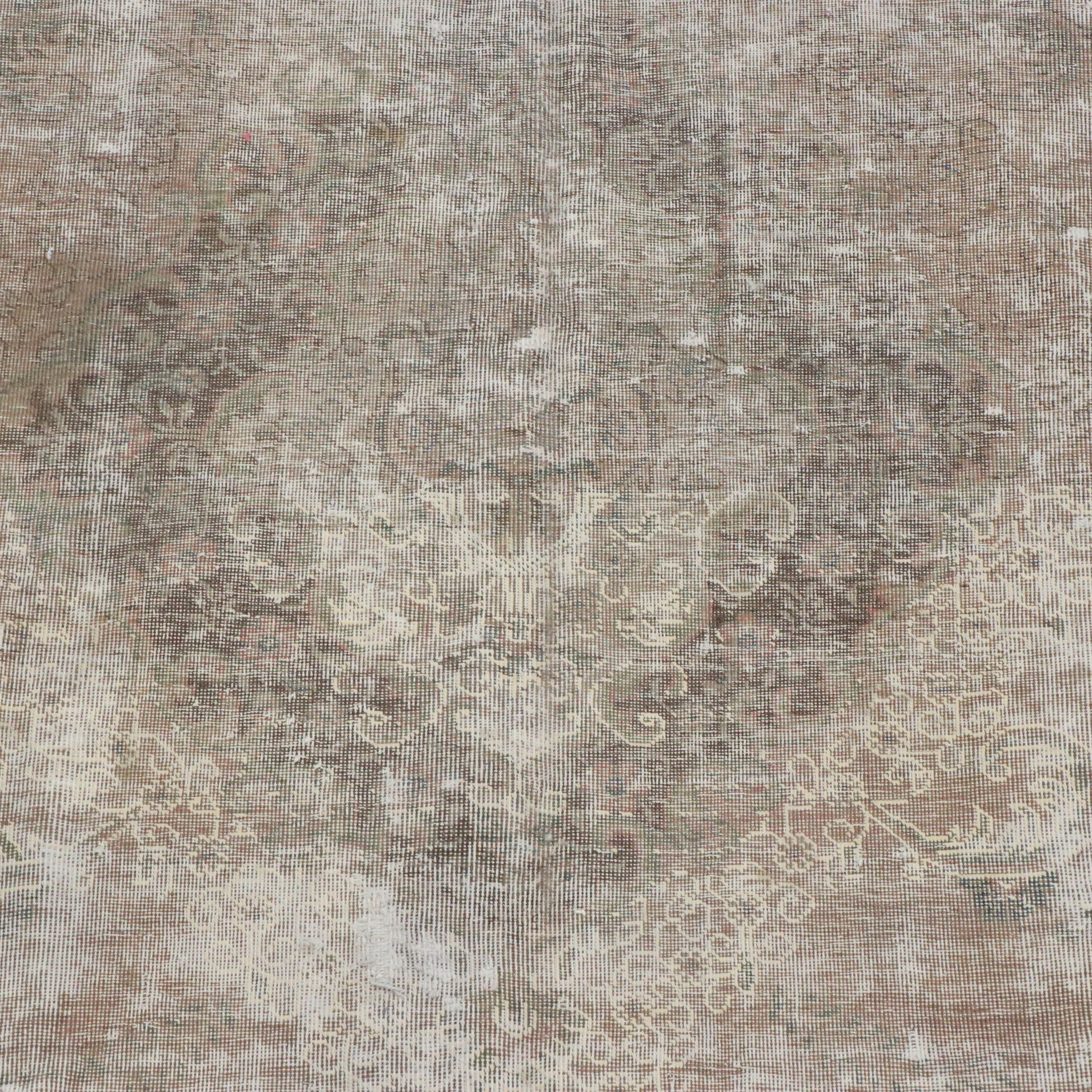 8'8 x 12'3 Hand-Knotted Distressed Persian Kerman Room-Sized Rug
