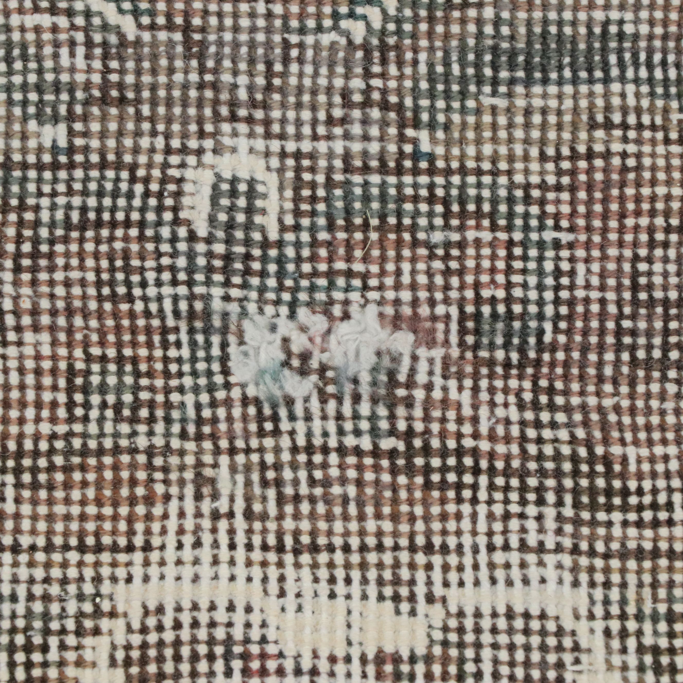 8'8 x 12'3 Hand-Knotted Distressed Persian Kerman Room-Sized Rug