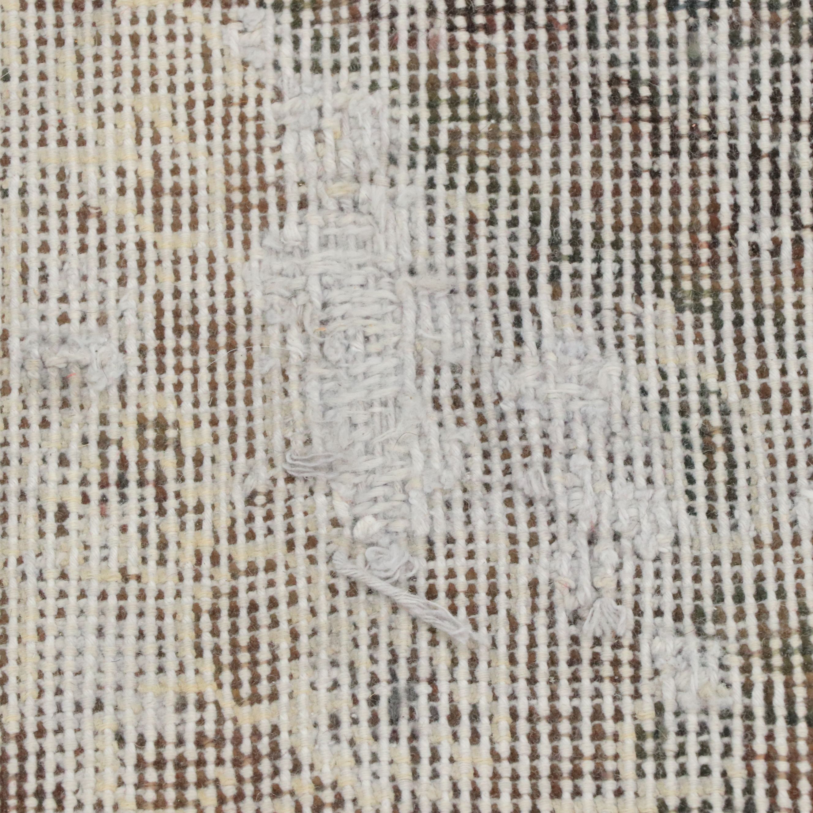 8'8 x 12'3 Hand-Knotted Distressed Persian Kerman Room-Sized Rug