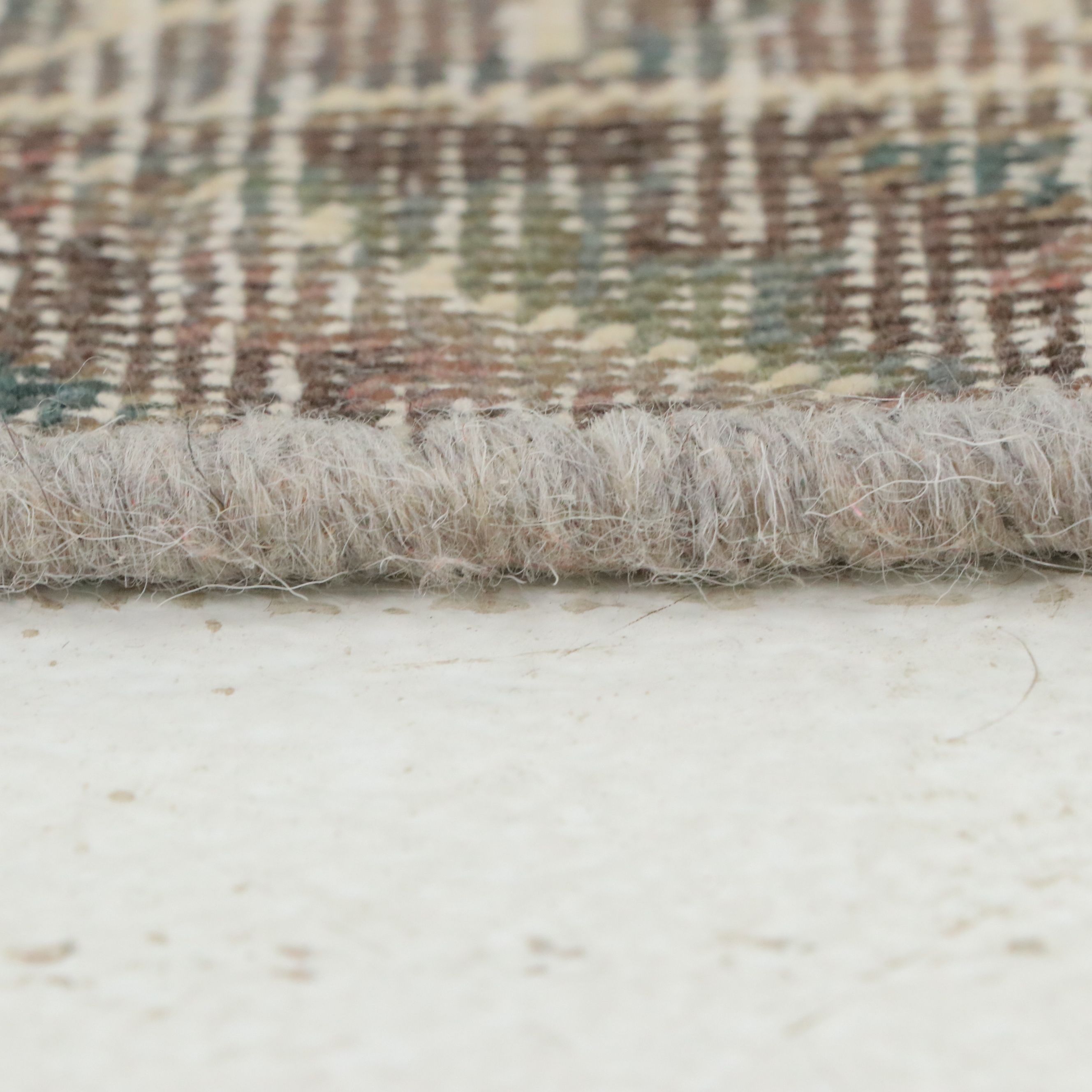 8'8 x 12'3 Hand-Knotted Distressed Persian Kerman Room-Sized Rug