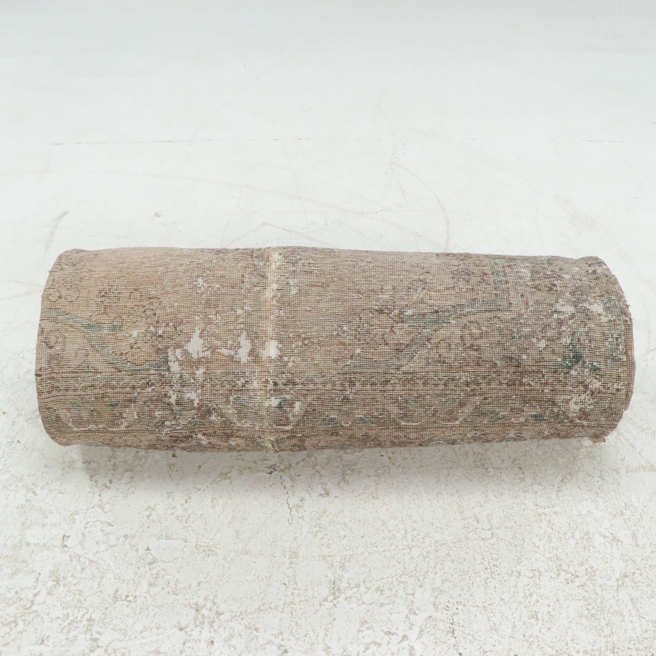 8'8 x 12'3 Hand-Knotted Distressed Persian Kerman Room-Sized Rug