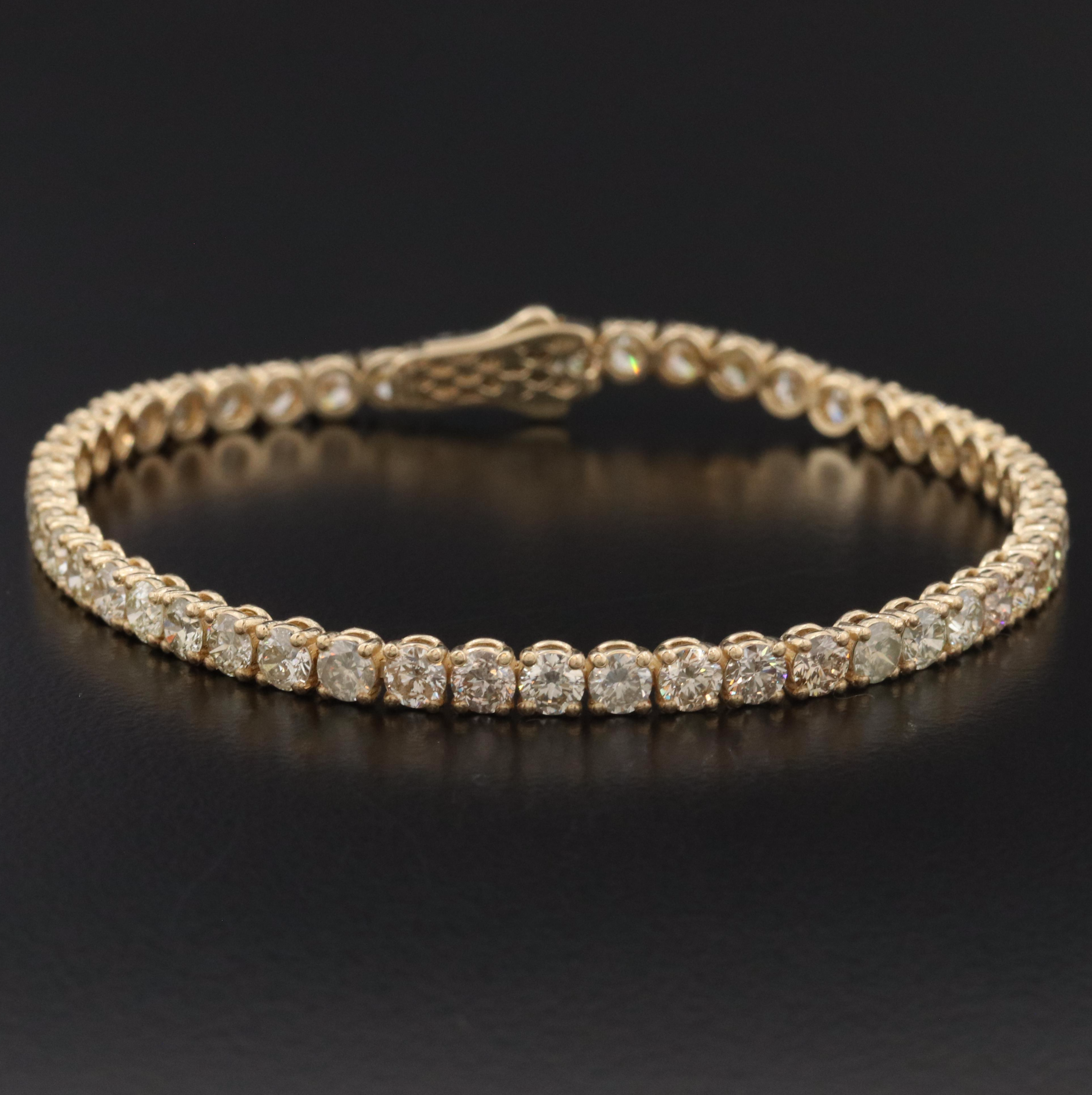 14K 7.44 CTW Diamond Line Bracelet with IGI Report