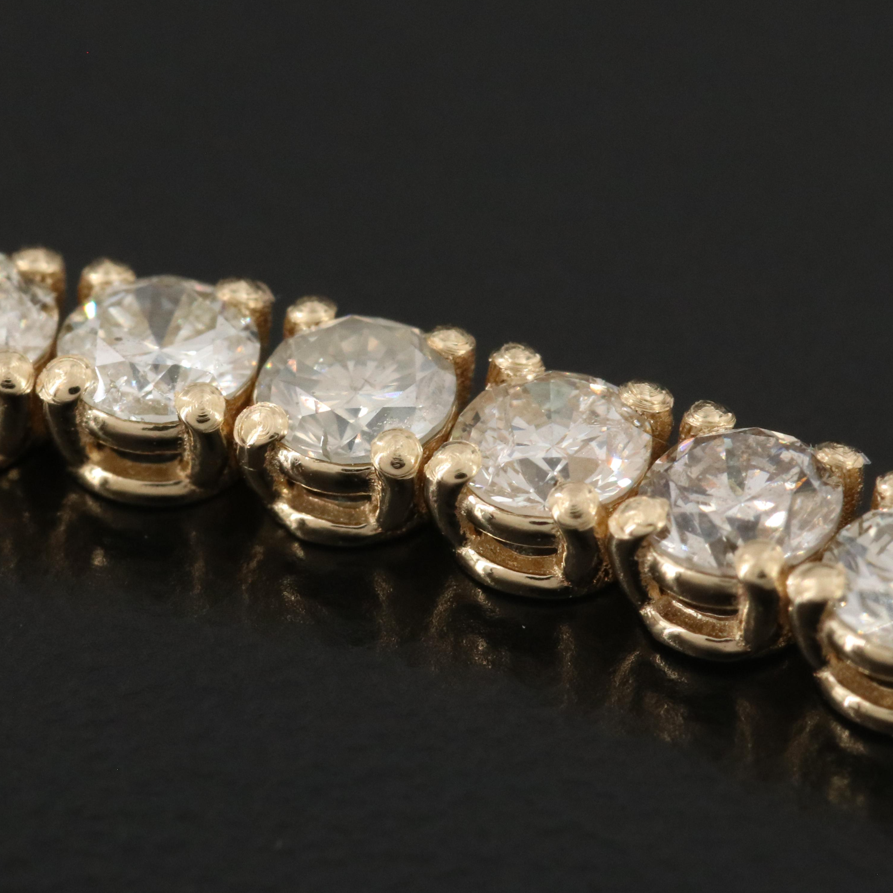 14K 7.44 CTW Diamond Line Bracelet with IGI Report