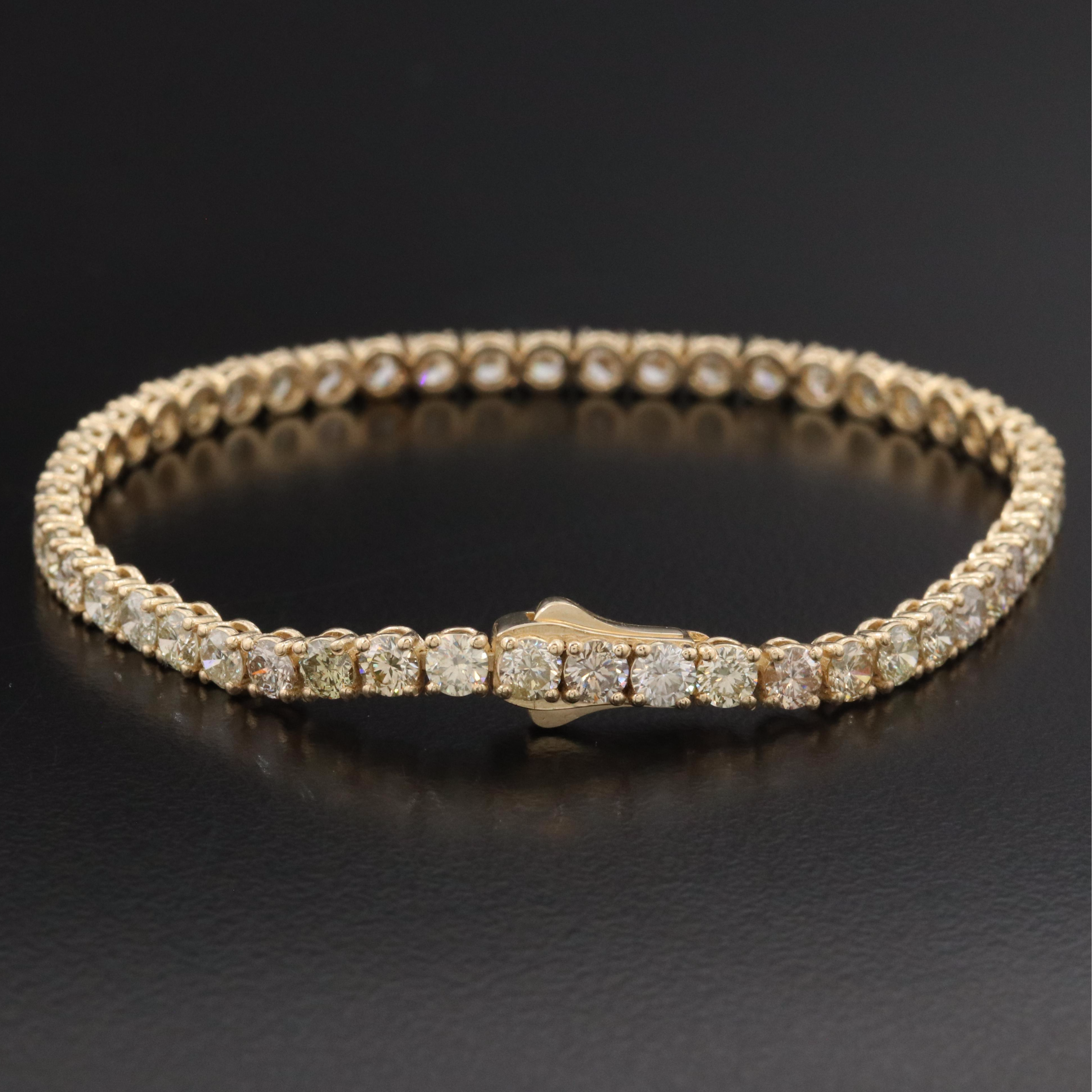 14K 7.44 CTW Diamond Line Bracelet with IGI Report