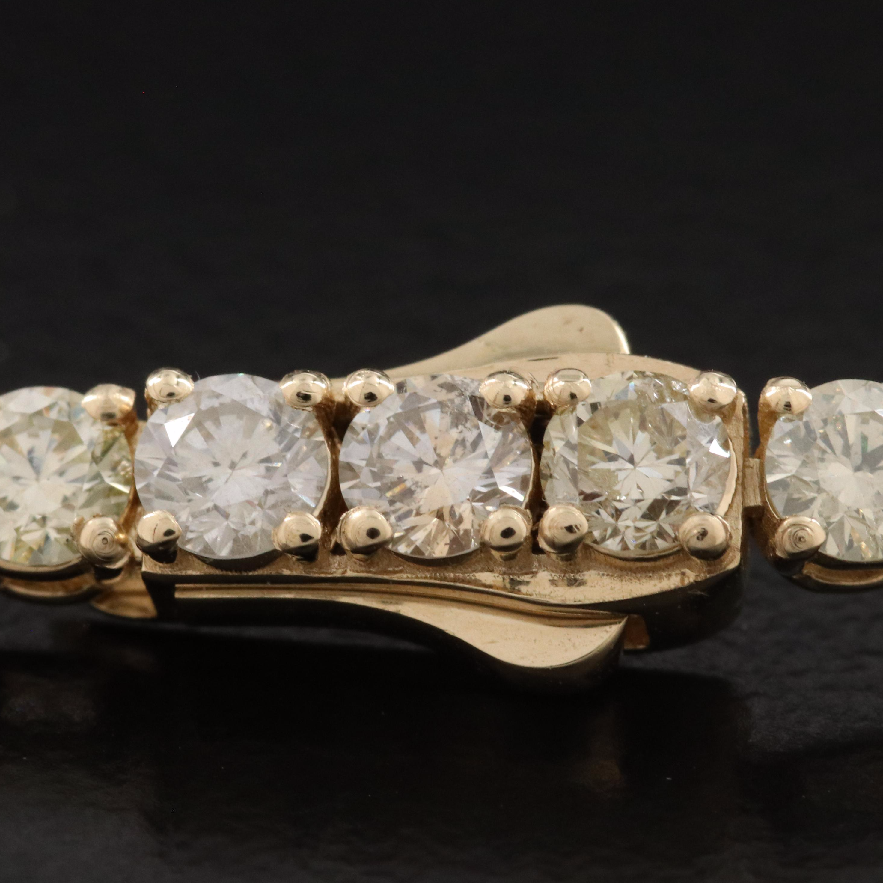 14K 7.44 CTW Diamond Line Bracelet with IGI Report