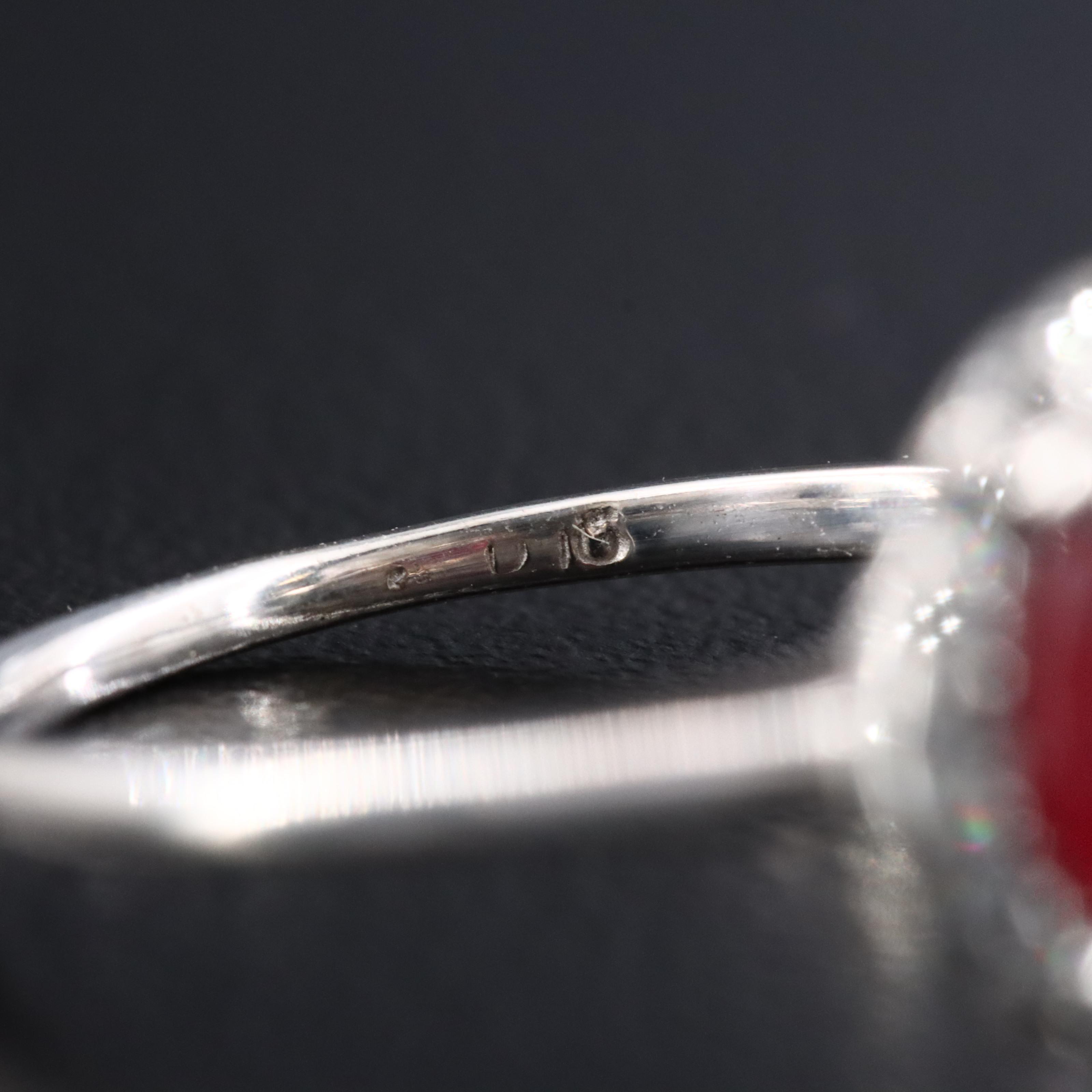 14K Filled Corundum and Diamond Halo Ring