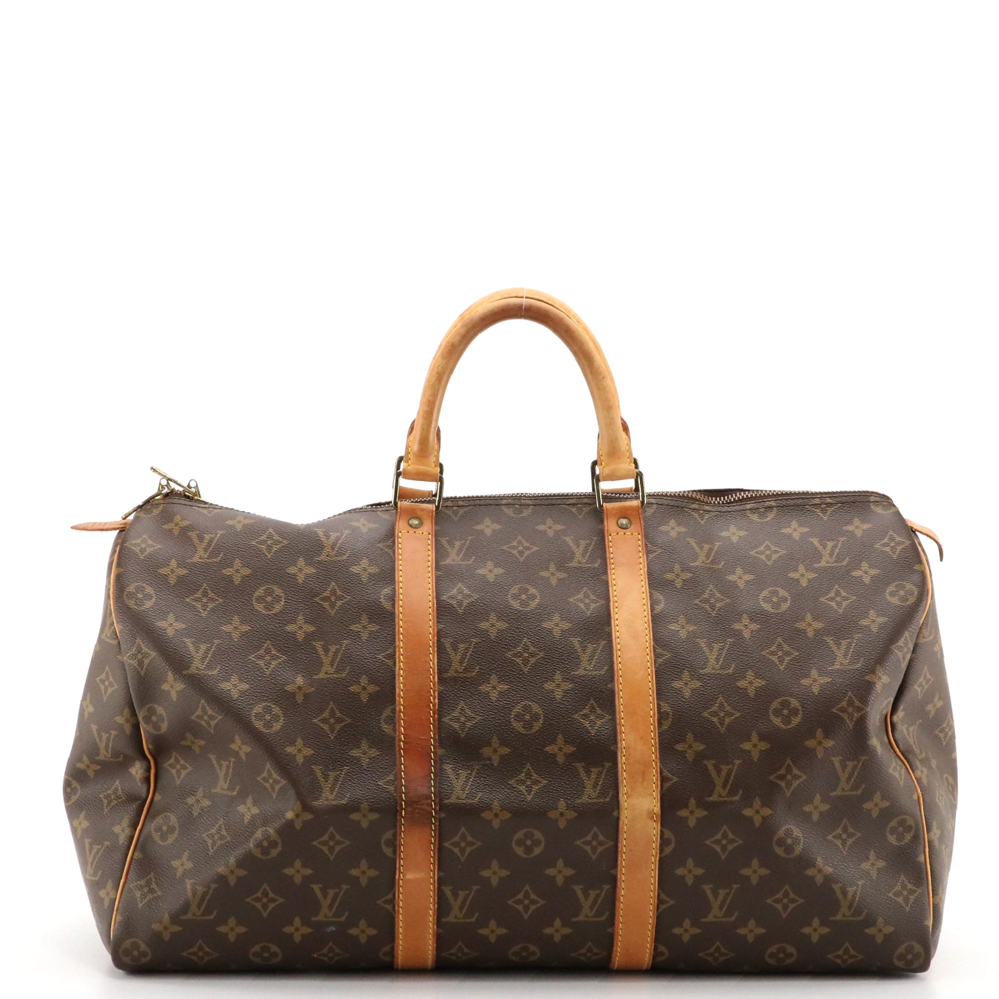 Louis Vuitton Keepall 50 in Monogram Canvas and Vachetta Leather